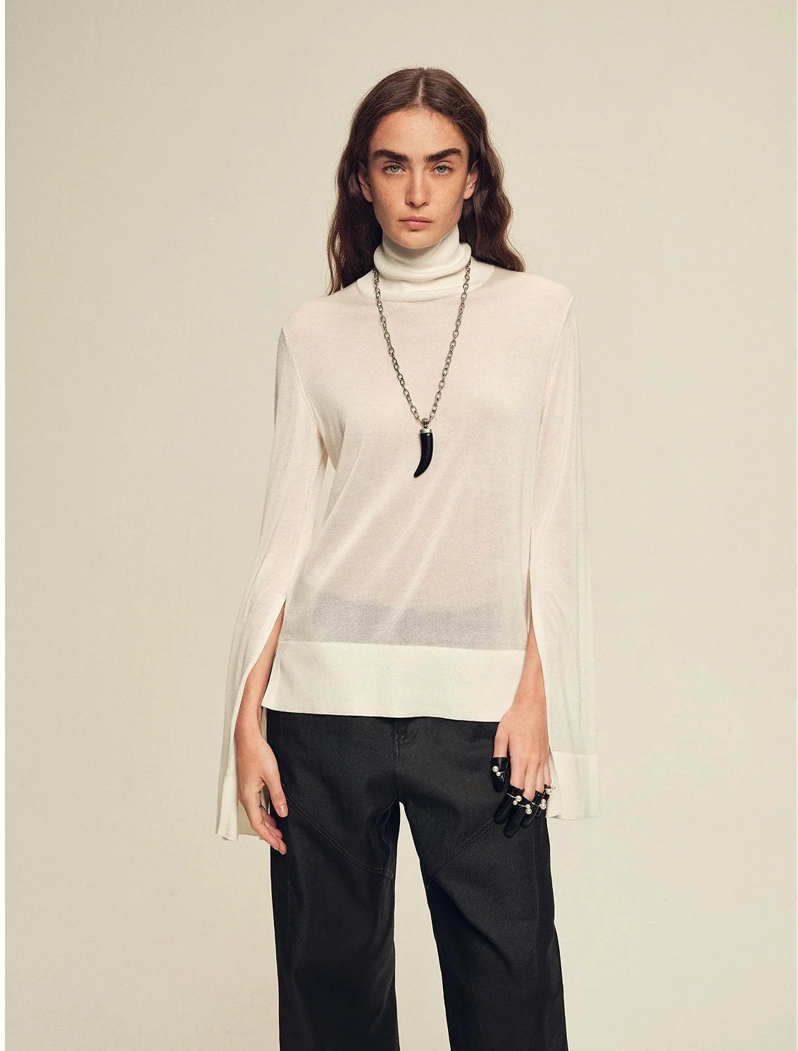 Slit Sleeve Turtleneck - Image 6
