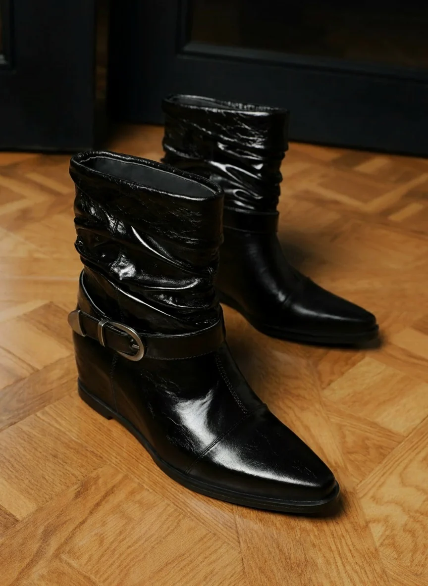 Slouch Buckle Pointed-Toe Ankle Boot - Image 4