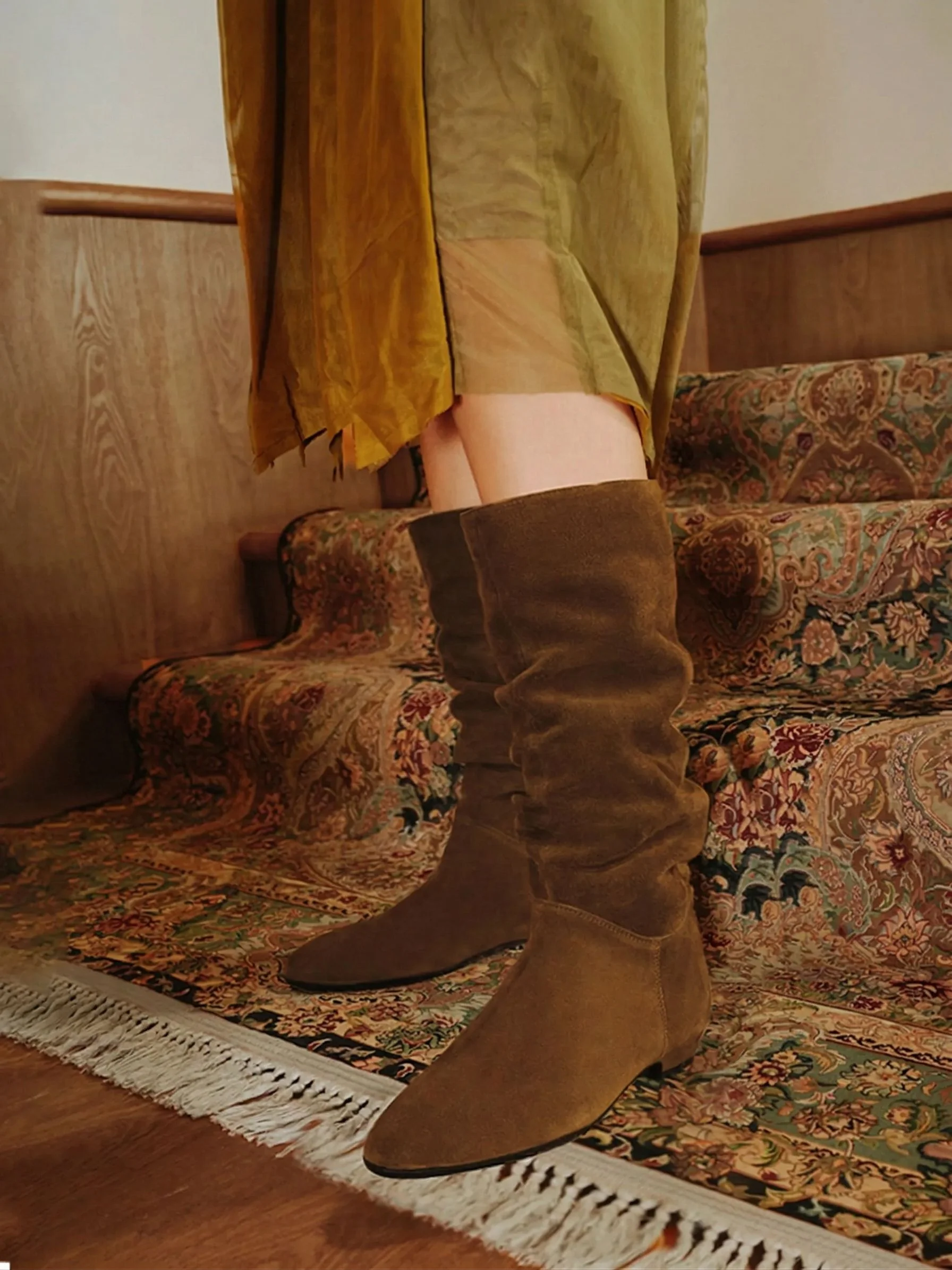 Slouch Suede Boots - Image 3