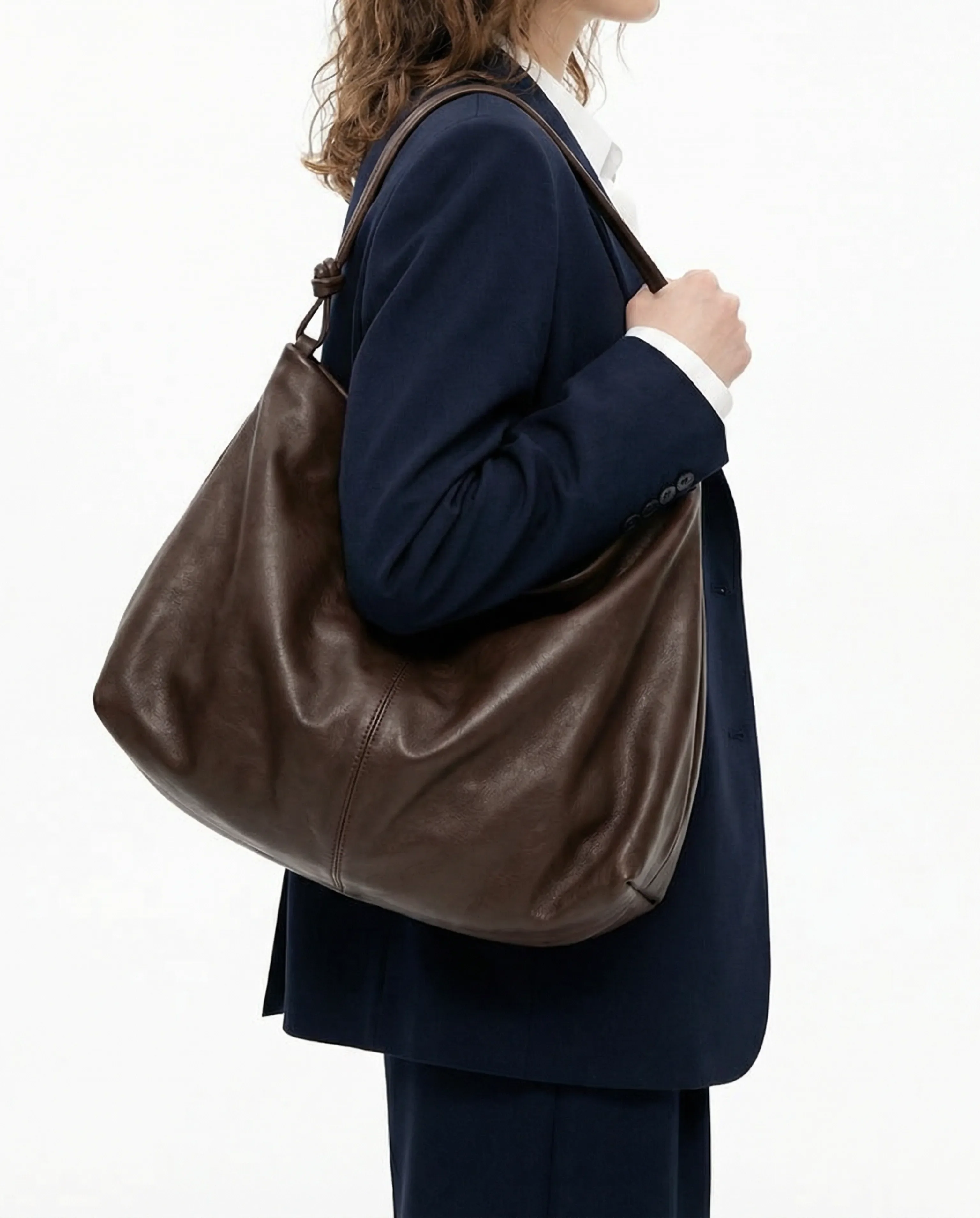 Slouchy Leather Hobo - Image 2