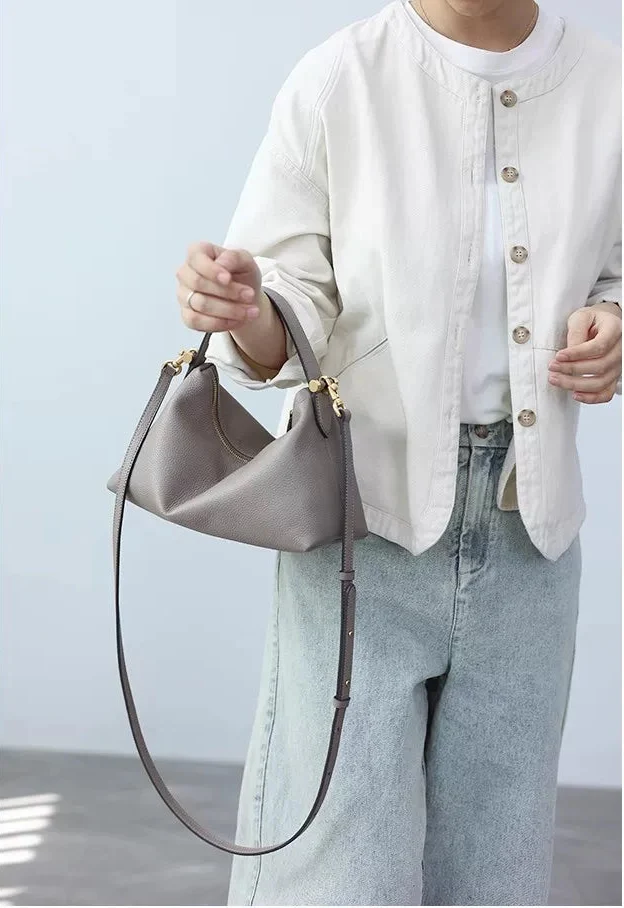 Slouchy Pebbled Leather Crossbody - Image 10