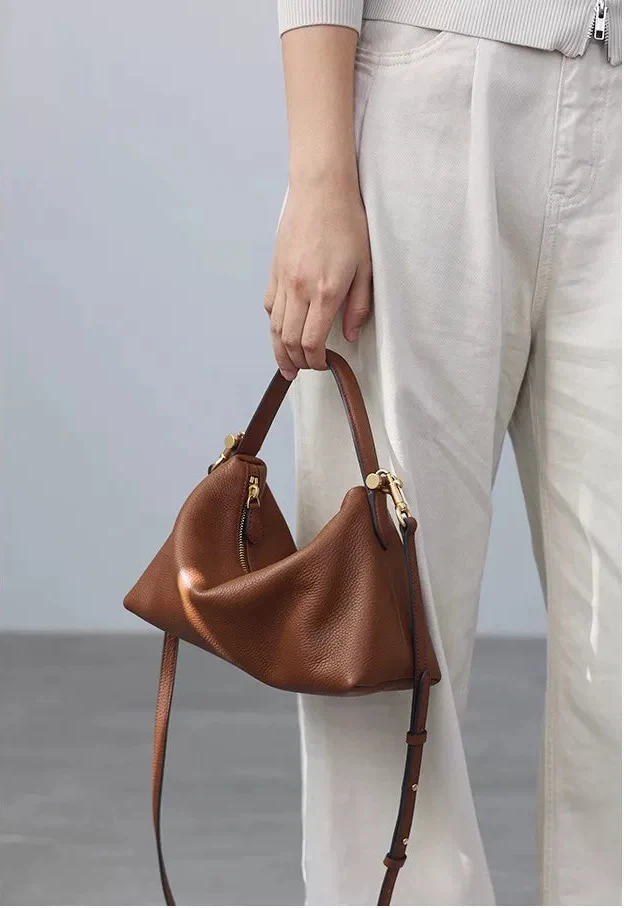 Slouchy Pebbled Leather Crossbody - Image 12