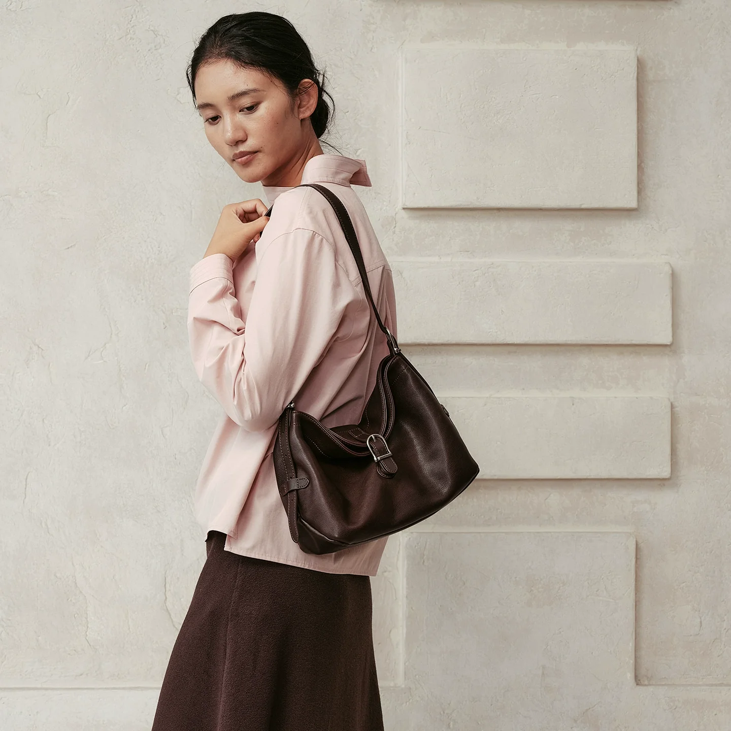 Small Buckle Hobo Bag - Image 3