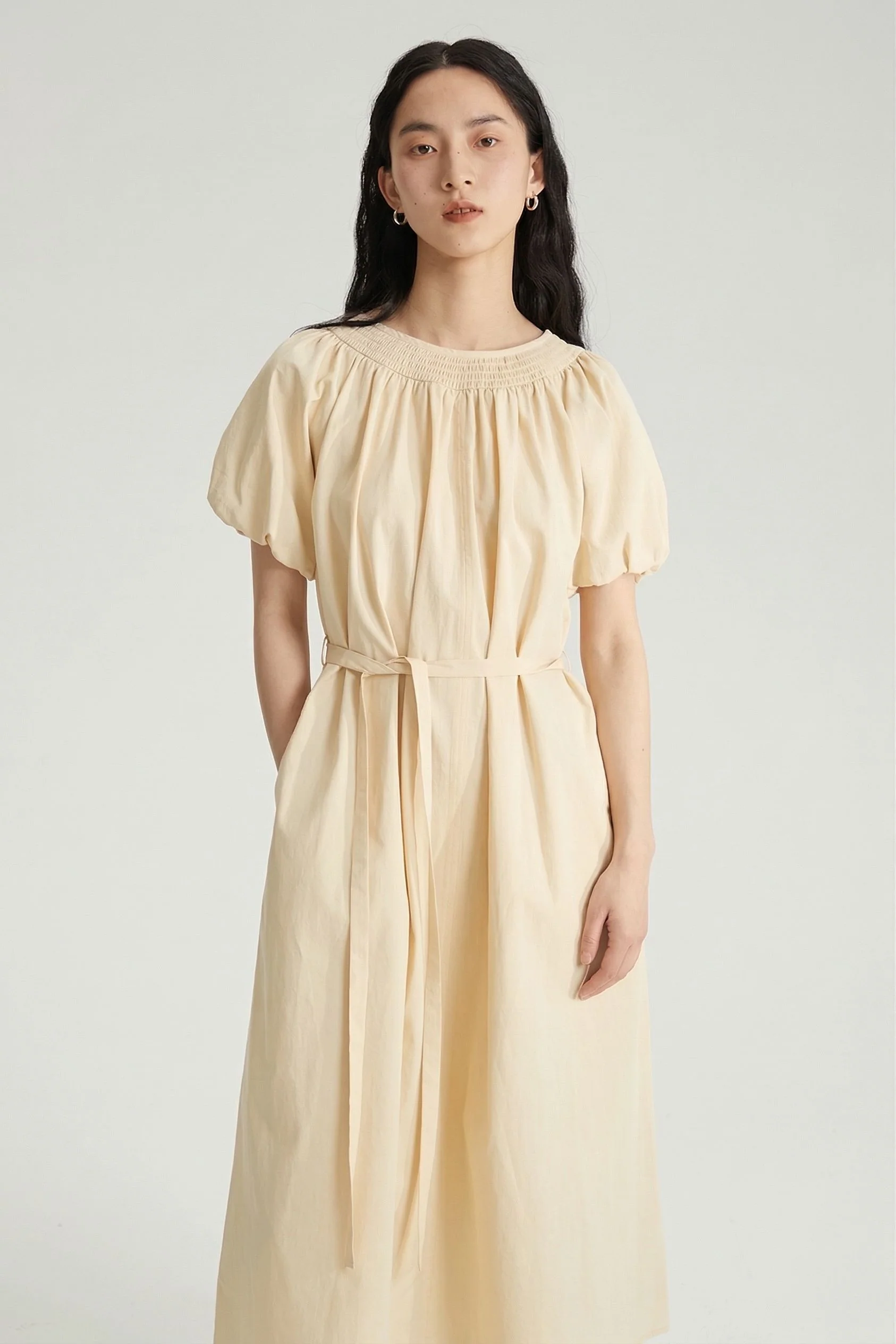 Smocked Yoke Midi Dress - Image 5