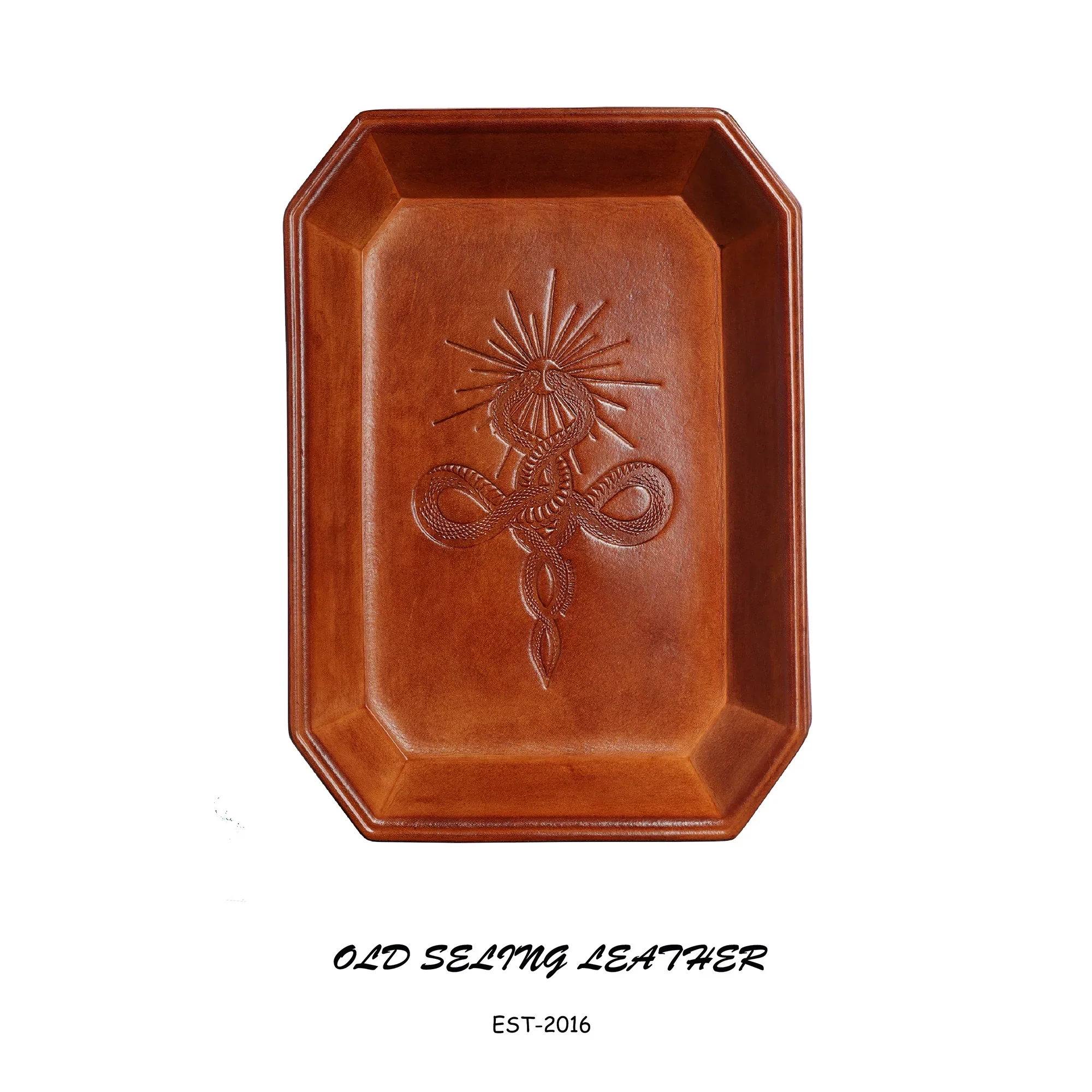 Snake-Embossed Leather Valet Tray - Image 9