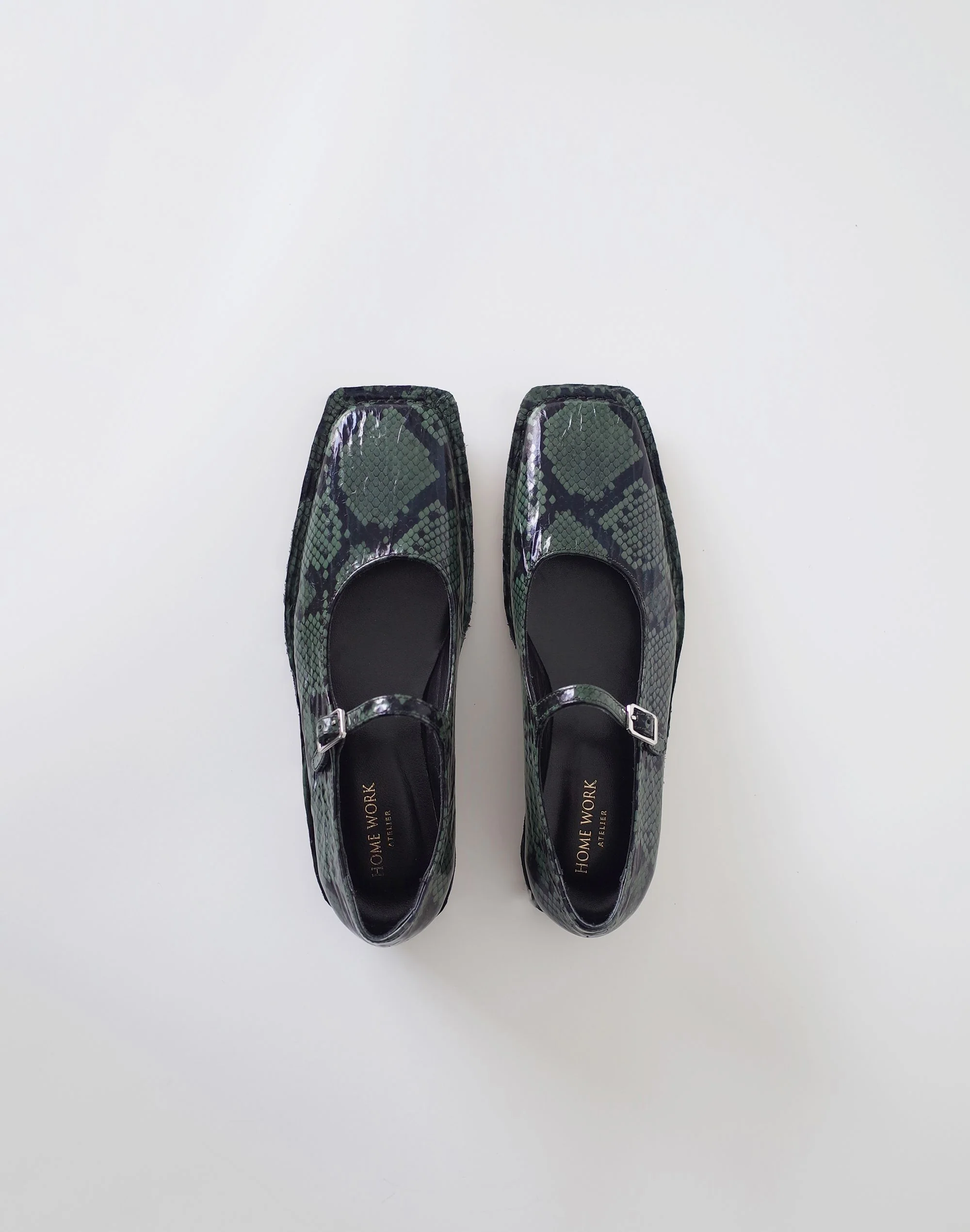 Snakeskin Print Mary Jane Flats - Image 2