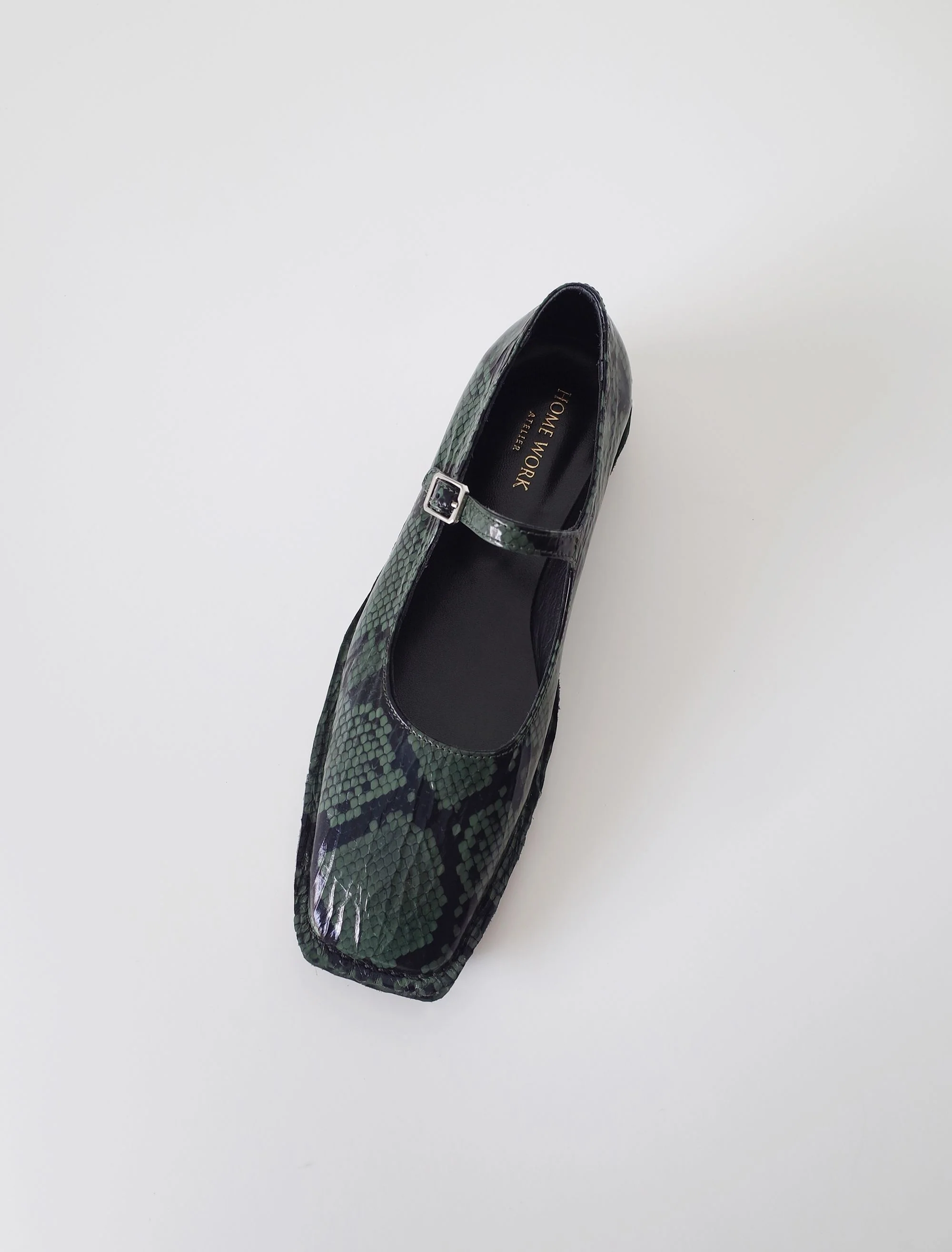 Snakeskin Print Mary Jane Flats - Image 4