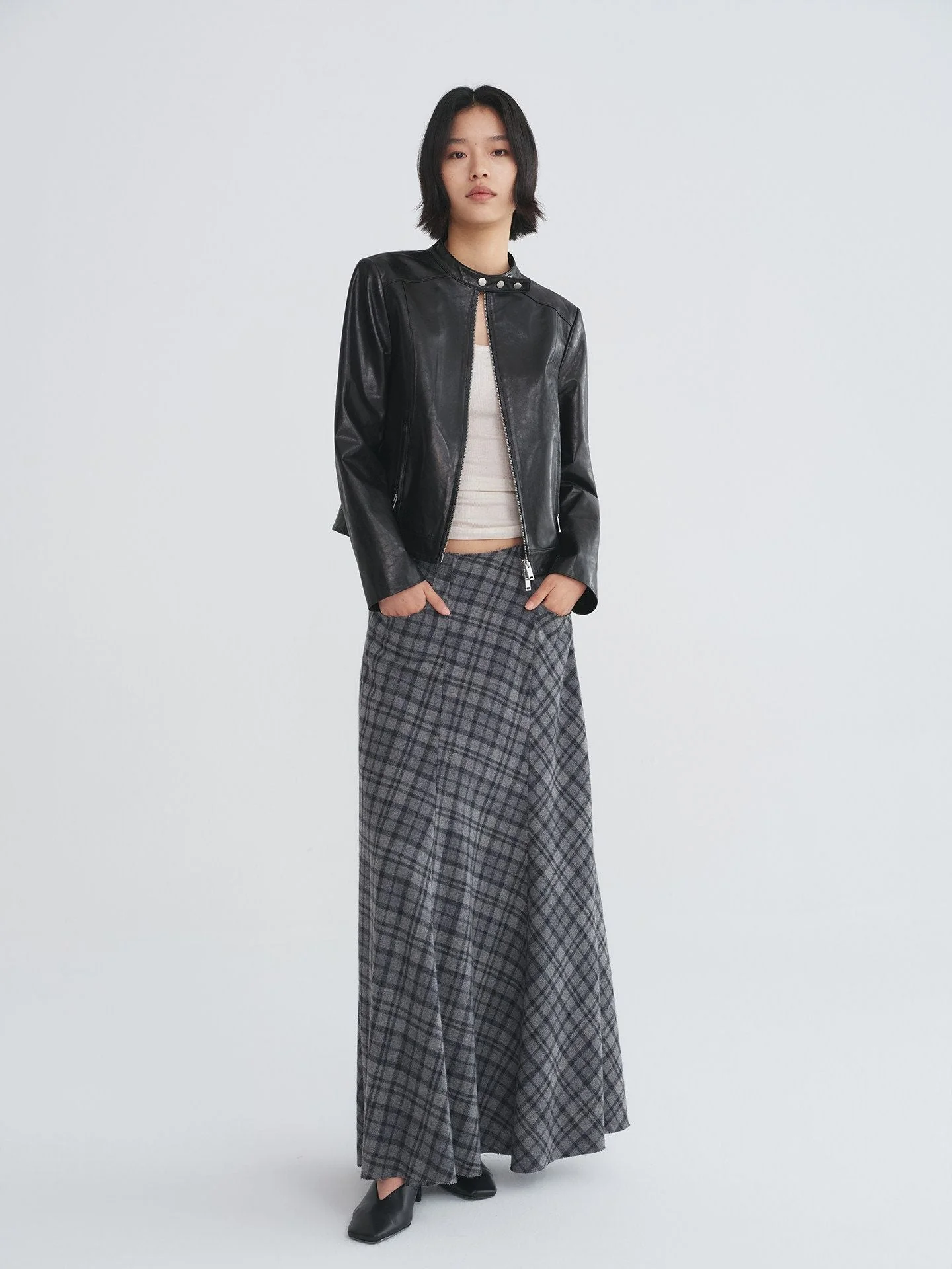 Snap-Collar Leather Jacket - Image 5