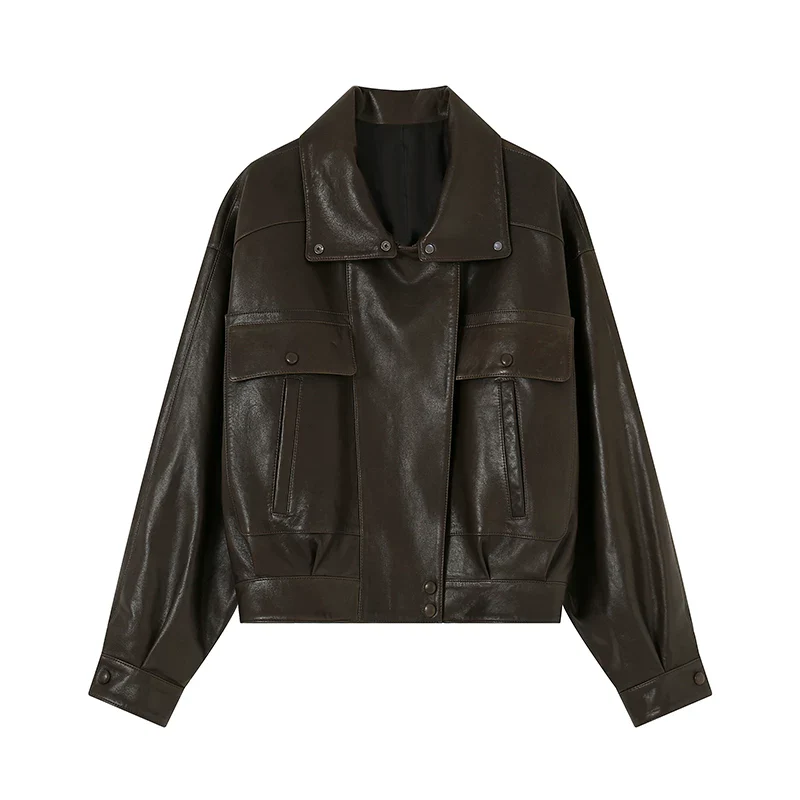Snap-Collar Leather Jacket - Image 3