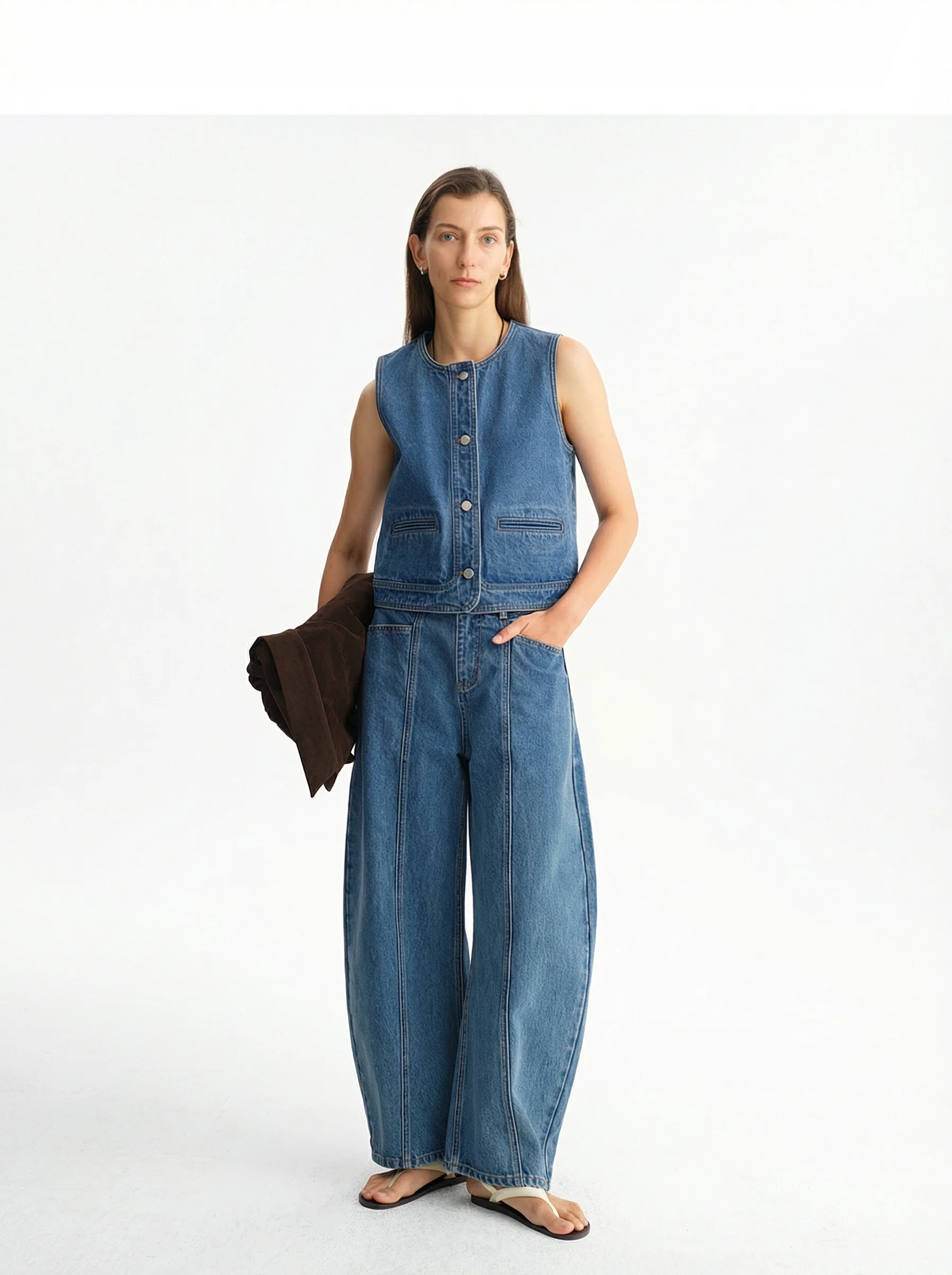 Snap Denim Vest - Image 3