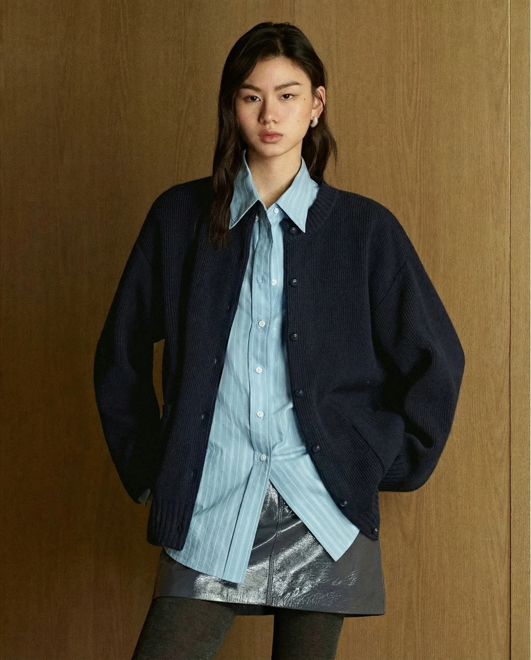 Snap-Front Knit Cardigan - Image 2