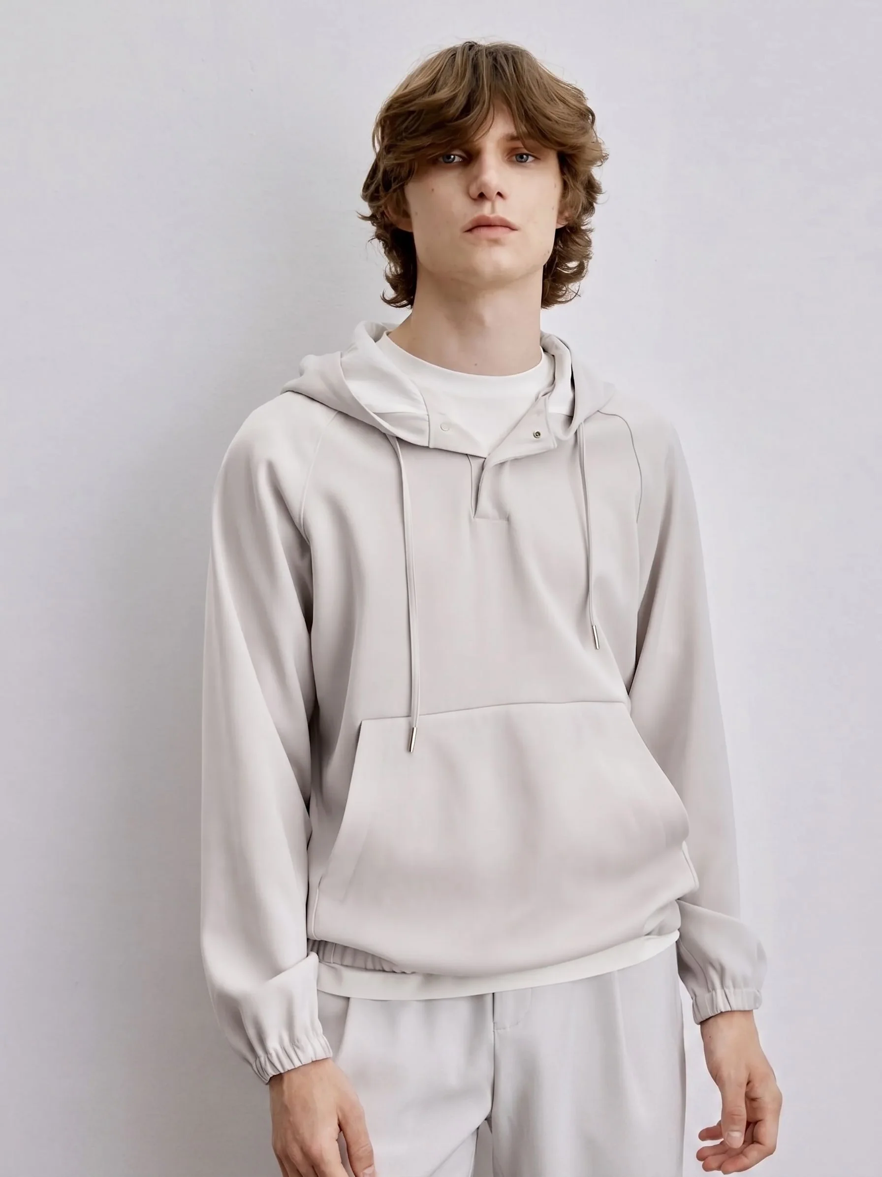 Snap-Placket Hoodie