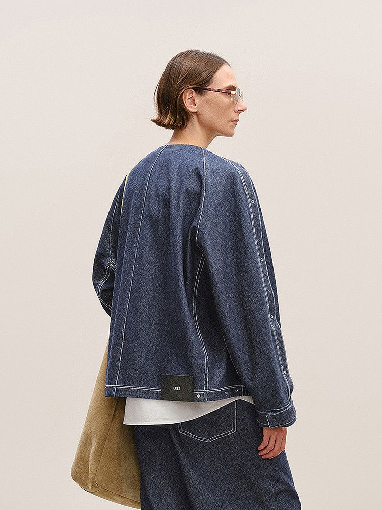 Snap-Sleeve Denim Jacket - Image 4