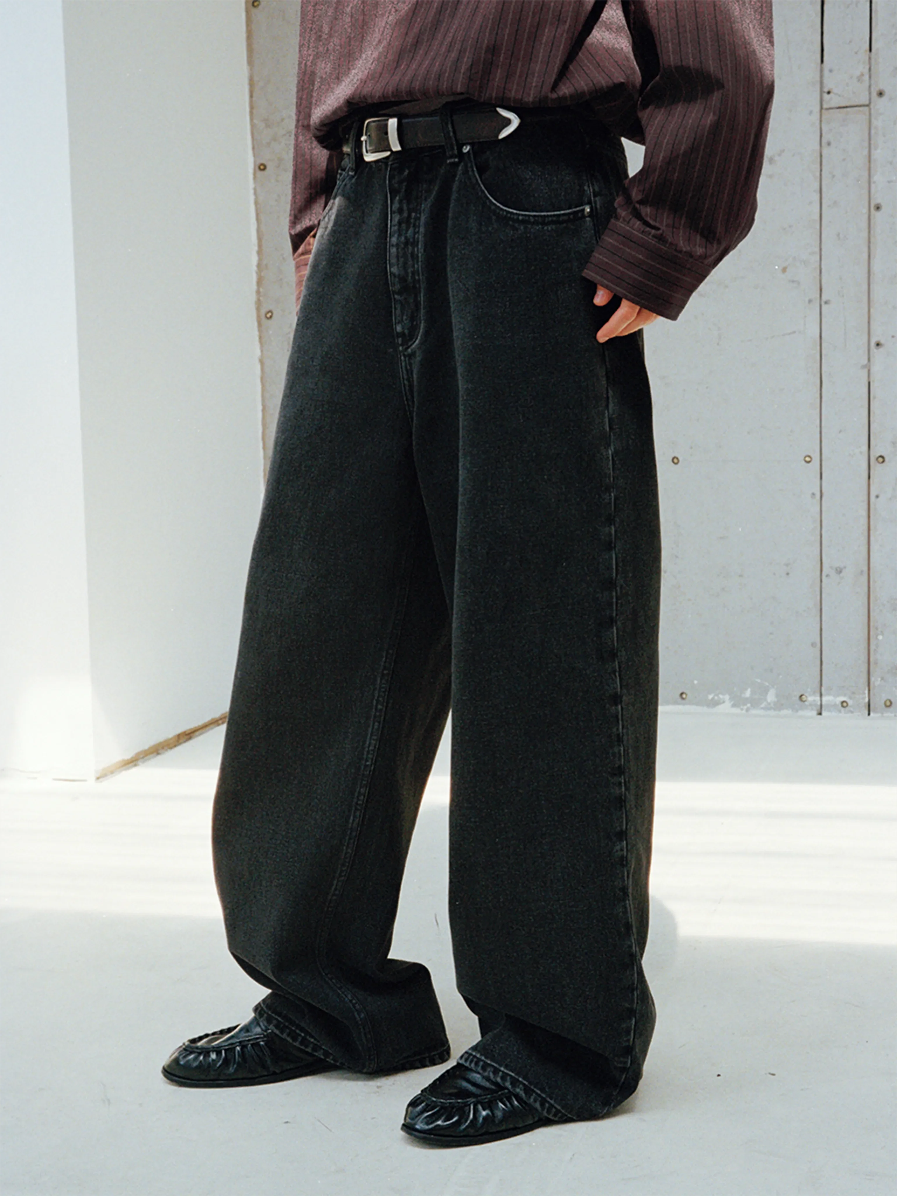 Snow-Wash Wide-Leg Jeans - Image 7