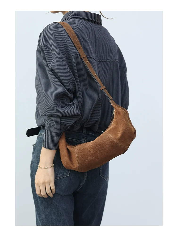 Soft Leather Croissant Bag - Image 11