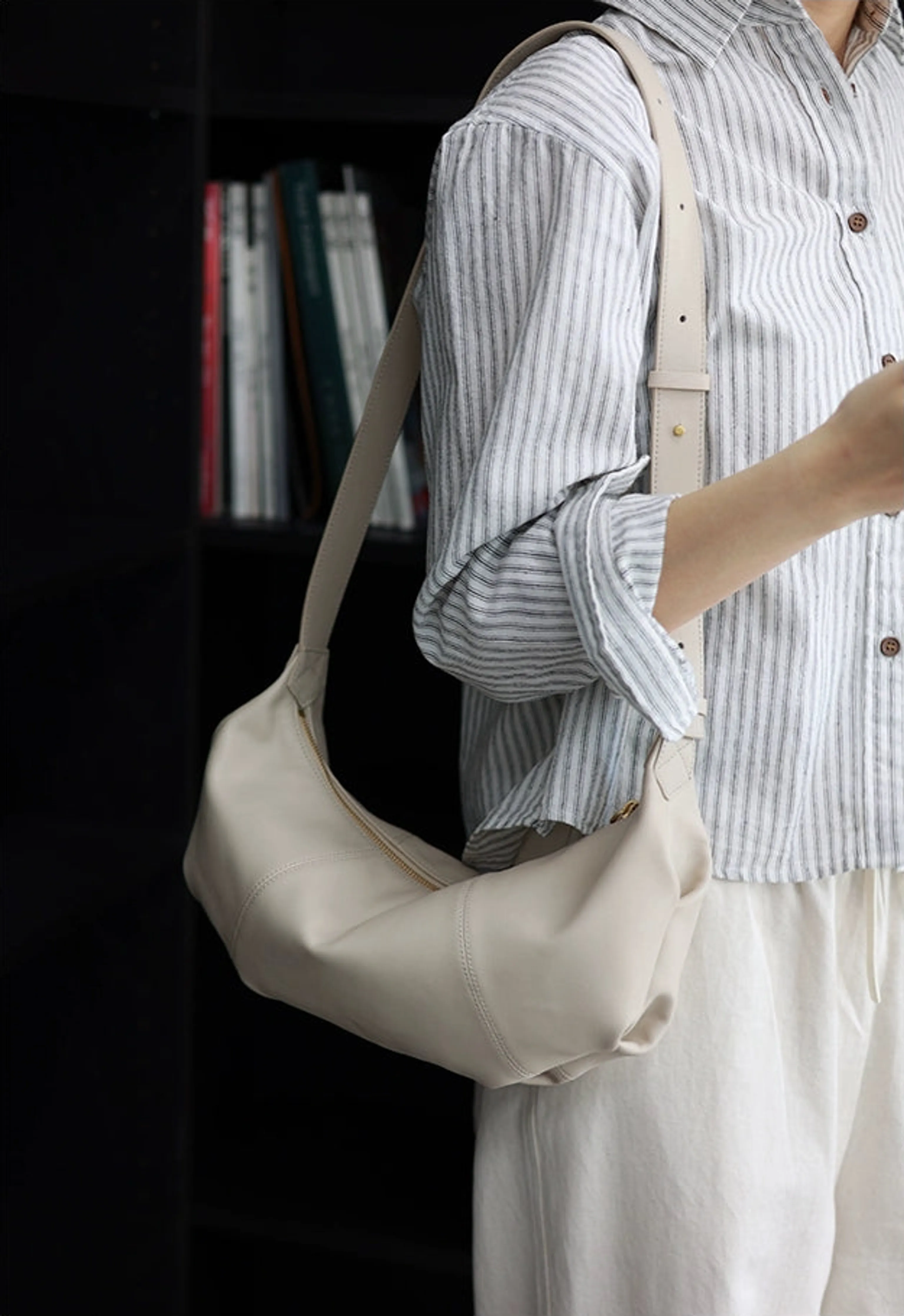 Soft Leather Croissant Bag - Image 6