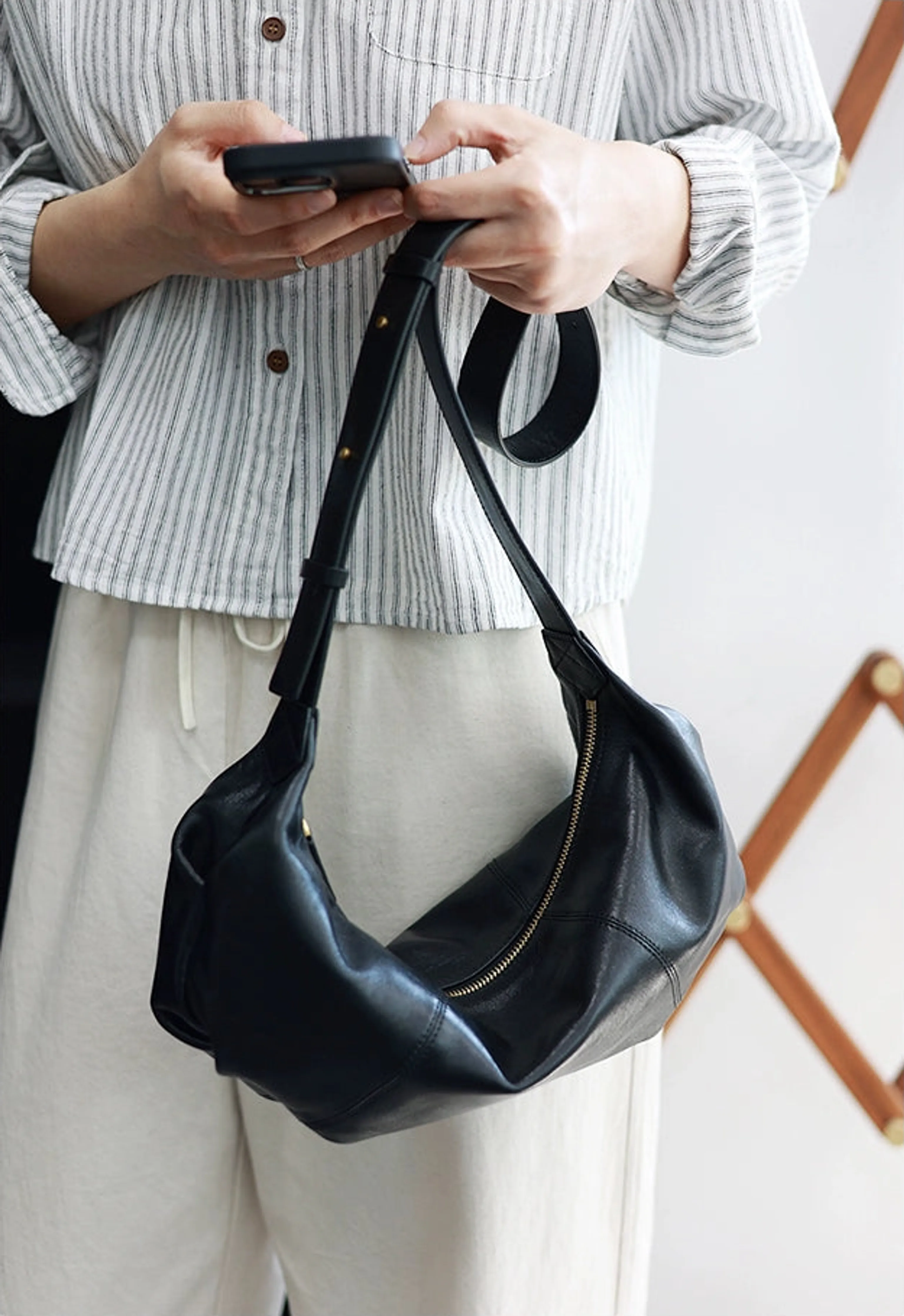 Soft Leather Croissant Bag - Image 7