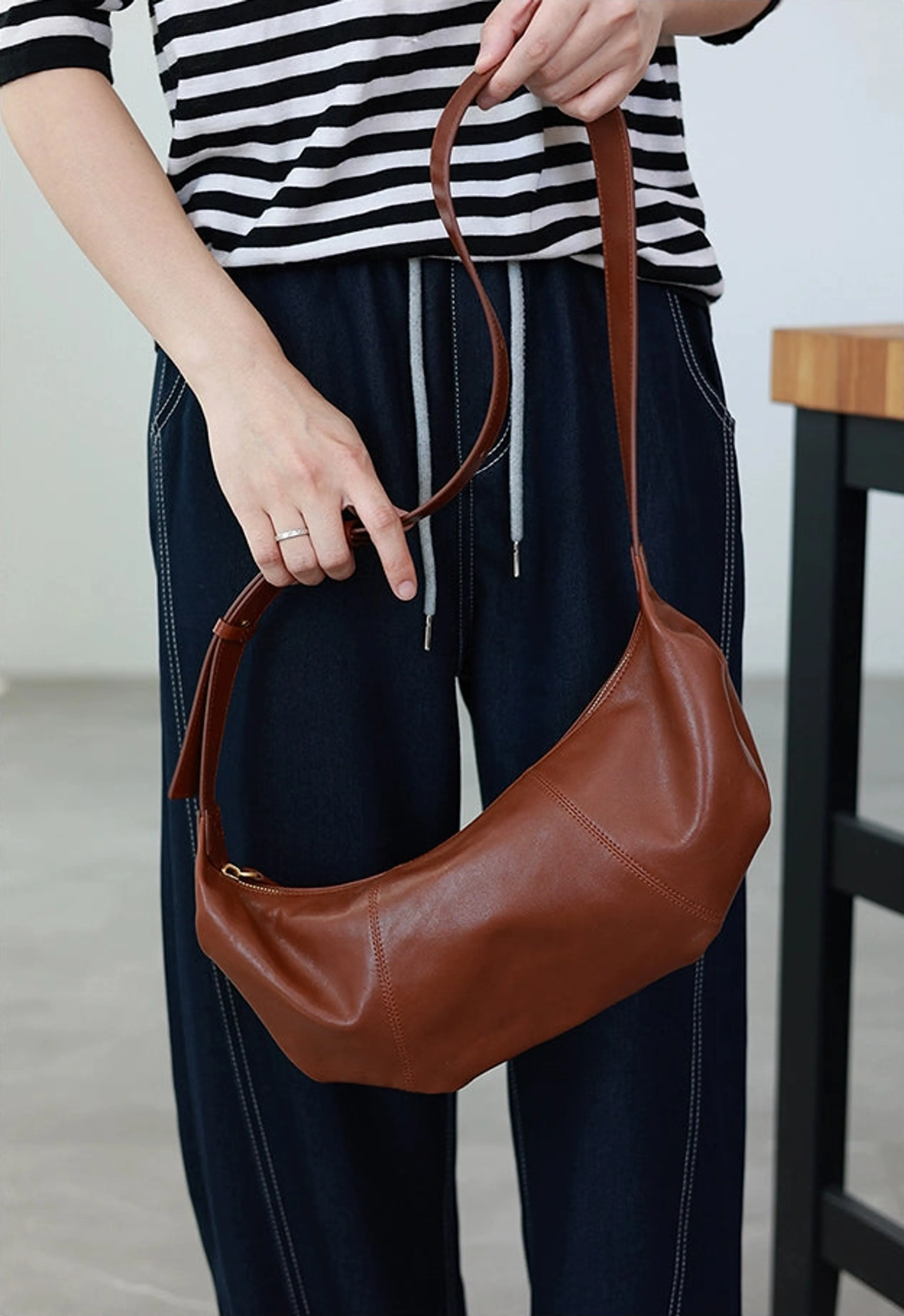 Soft Leather Croissant Bag - Image 8