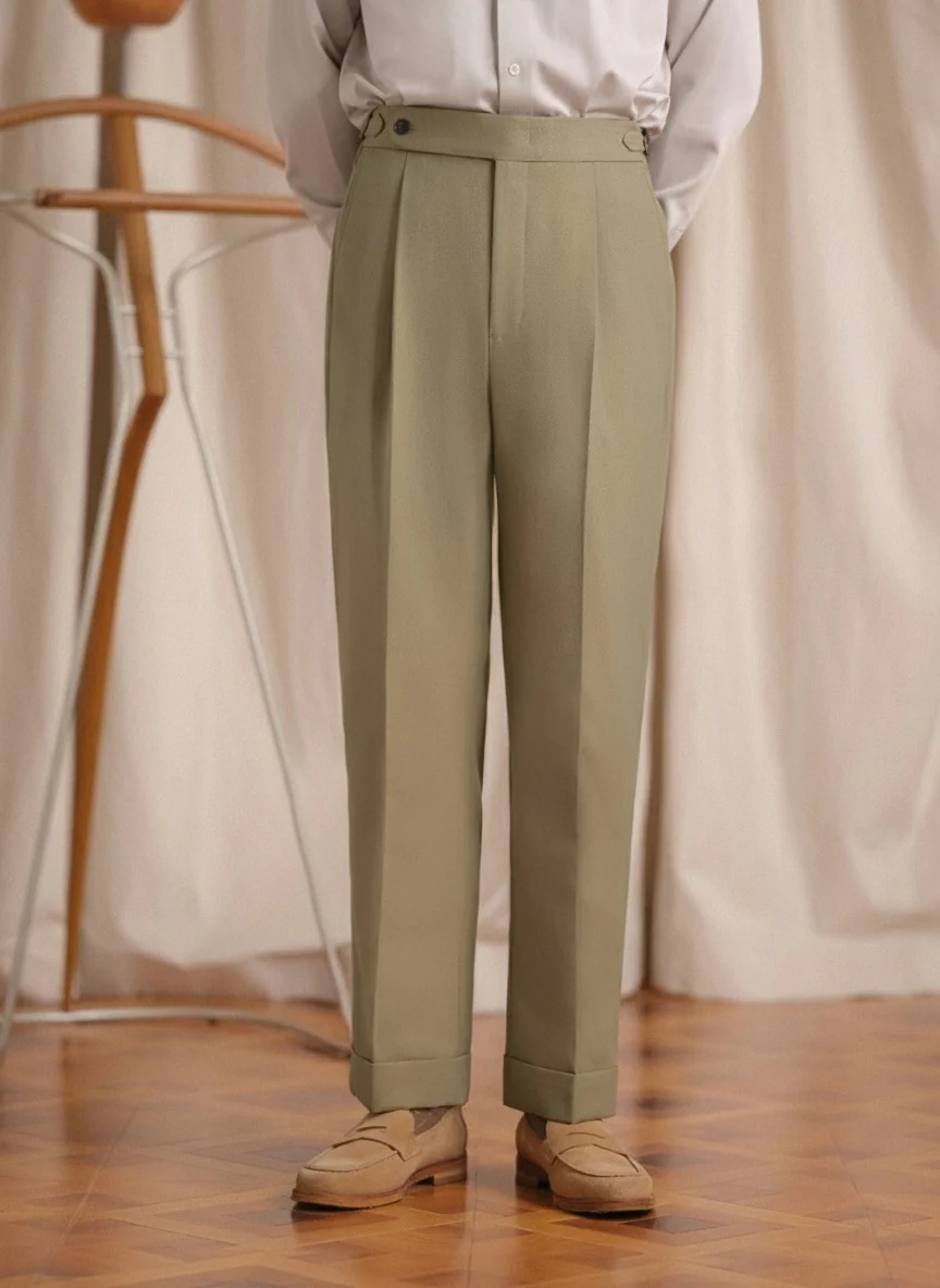 Solaro Wool Pleated Trousers