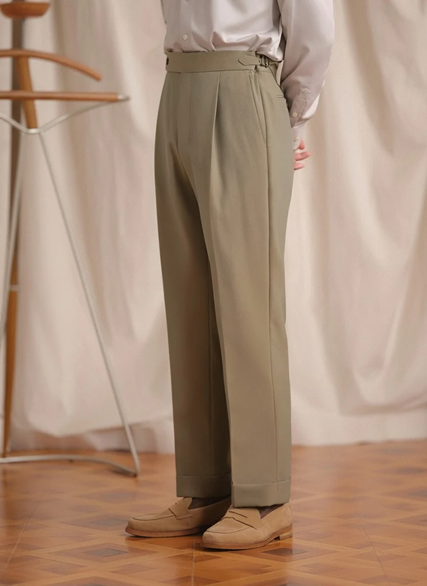 Solaro Wool Pleated Trousers - Image 2