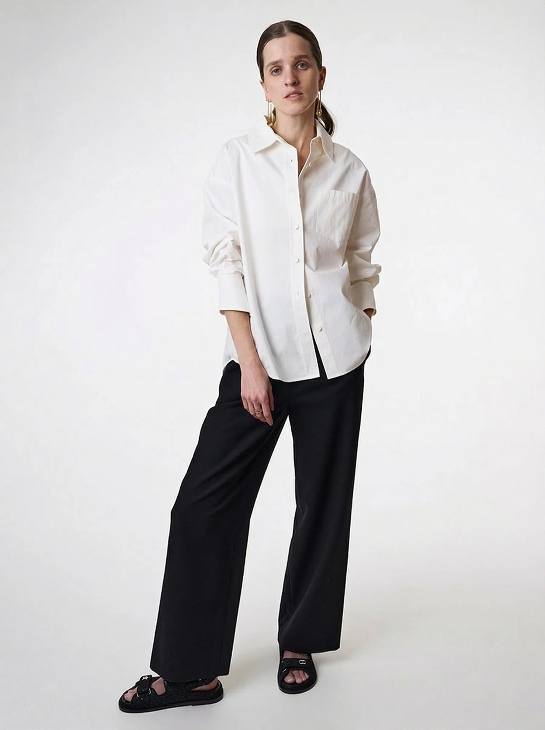 Sophie Wide-Leg Wool Trousers - Image 2