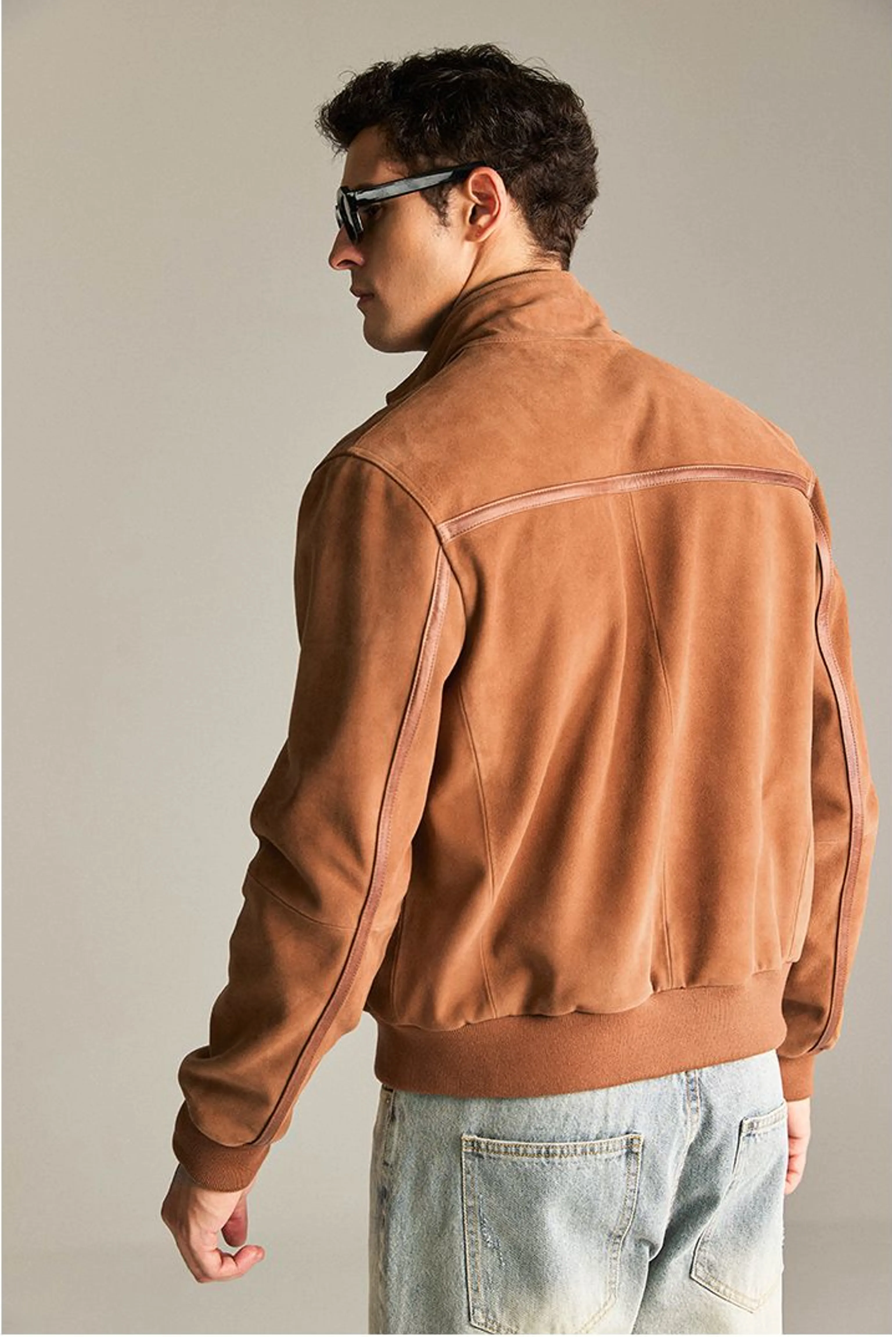 South African Sheepskin Suede Harrington Jacket - Image 5