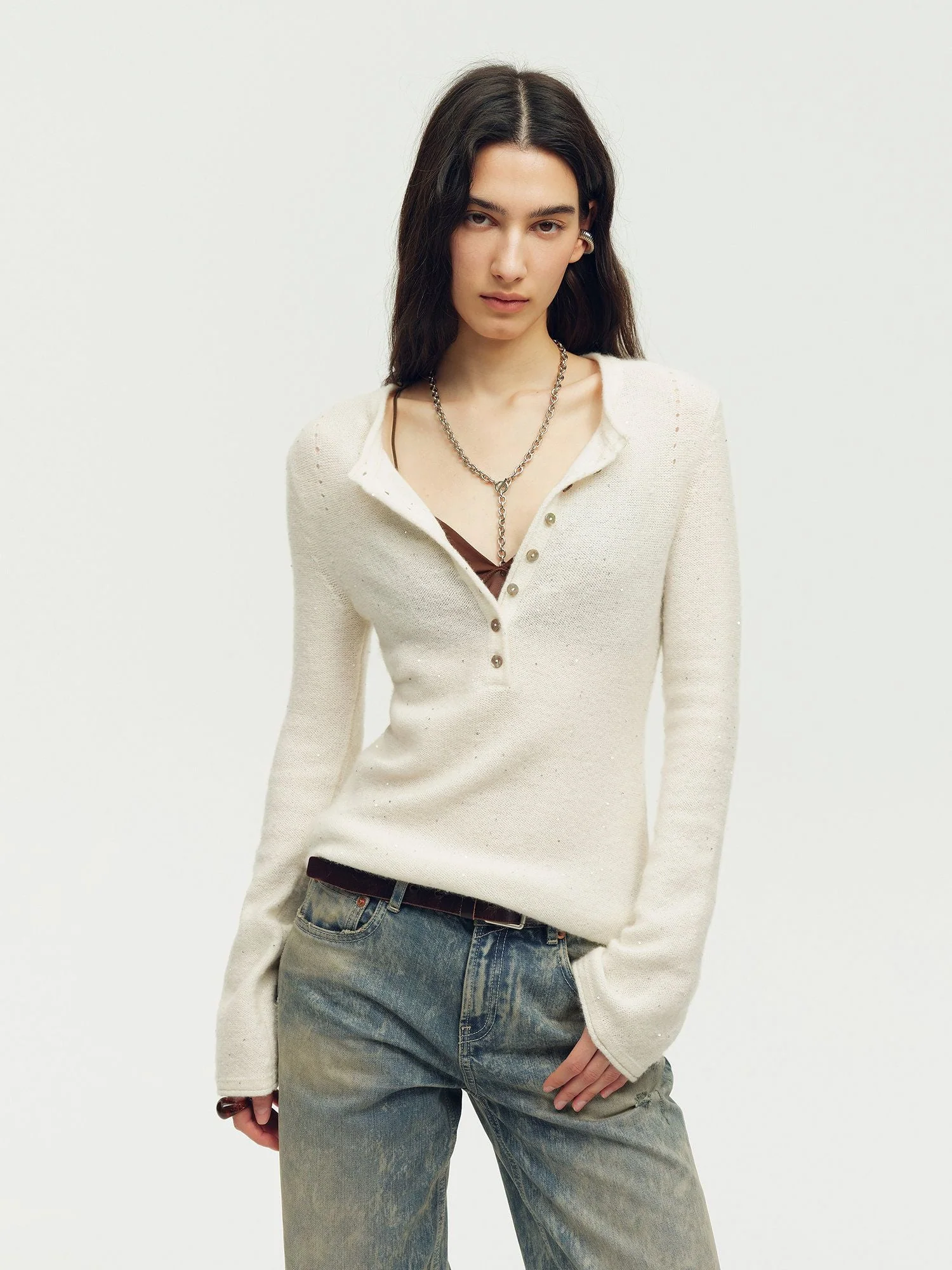 Sparkle Henley Sweater
