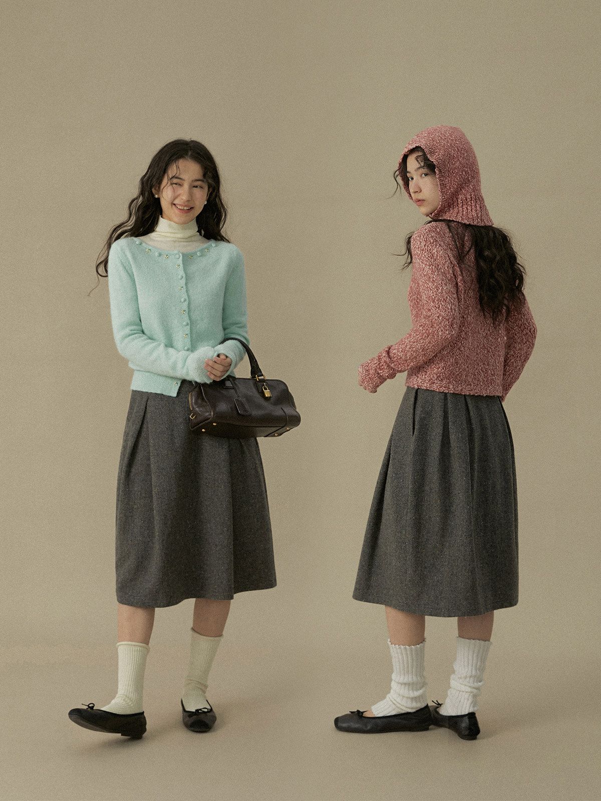 Speckled Pleated Midi Skirt - Image 3
