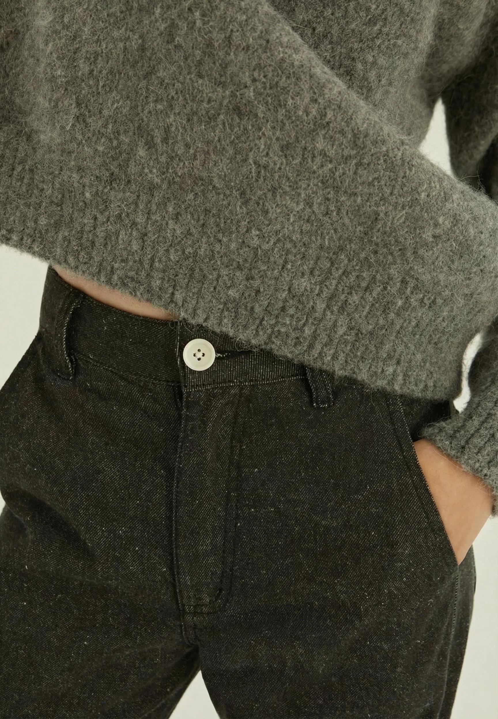 Speckled Wide-Leg Jeans