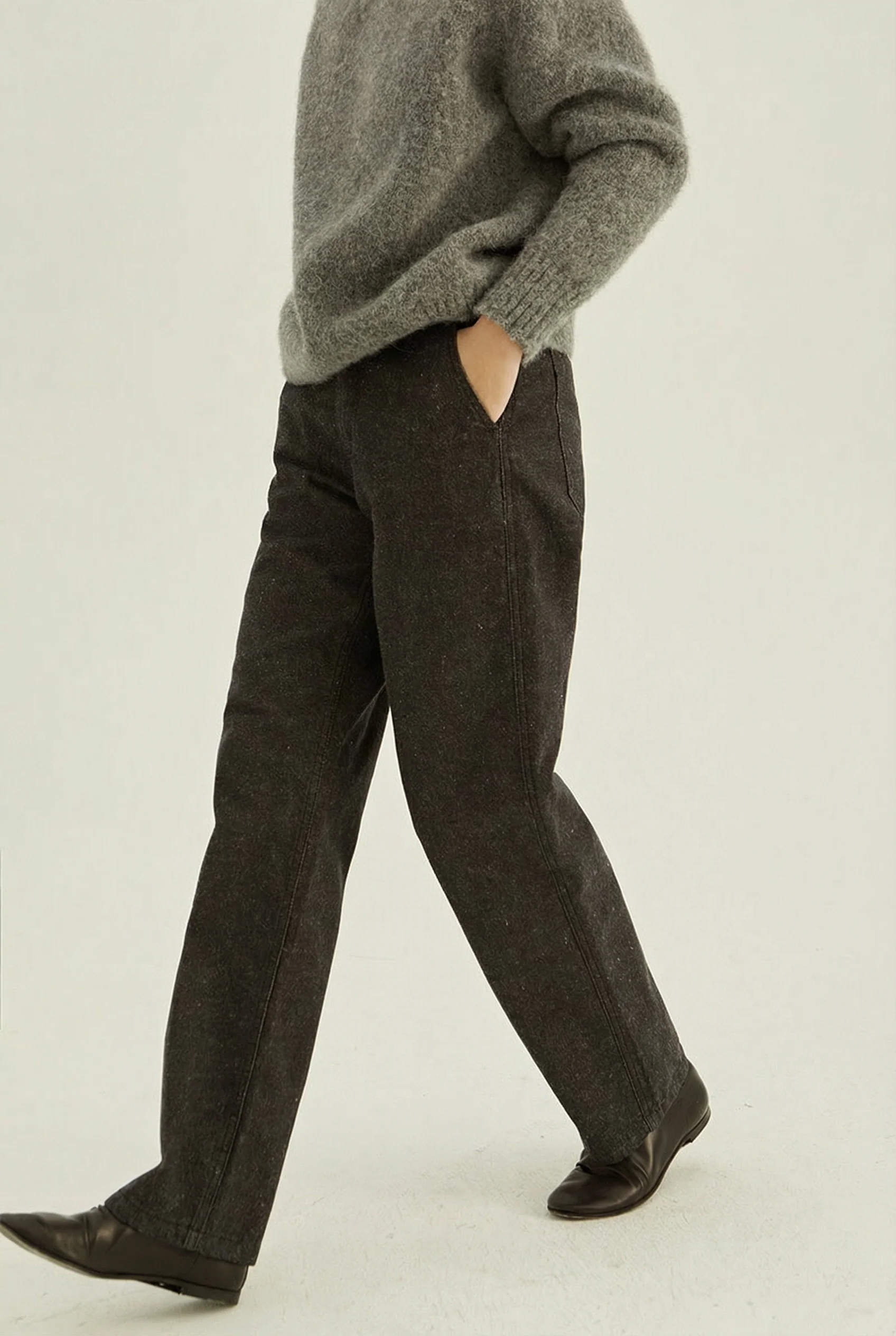 Speckled Wide-Leg Jeans - Image 4