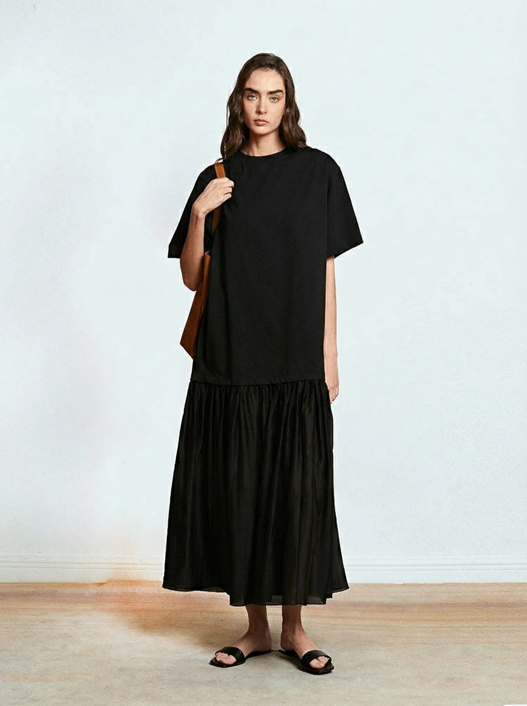 Spliced T-shirt Midi Dress - Image 4