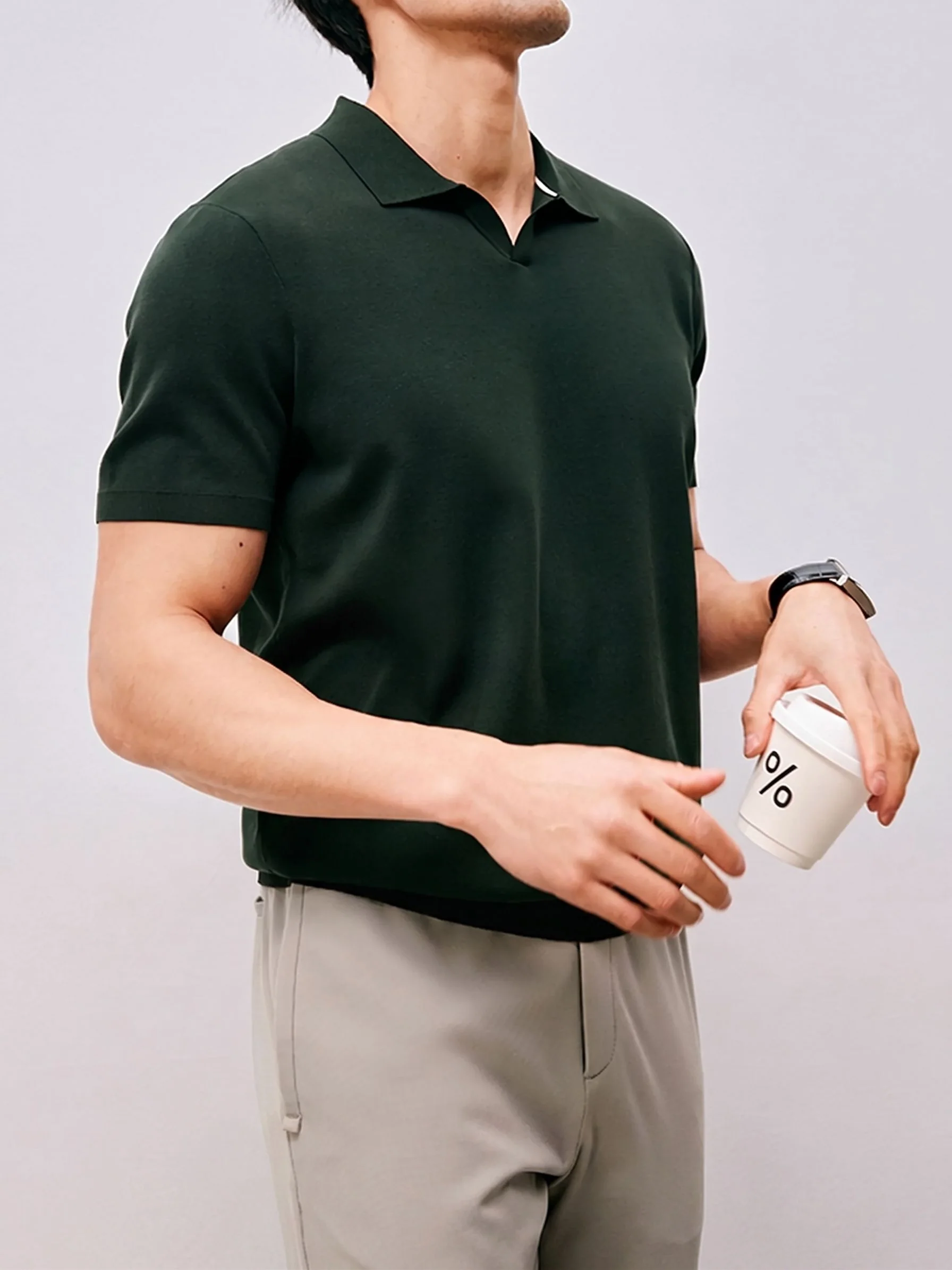 Split-Neck Knit Polo - Image 2
