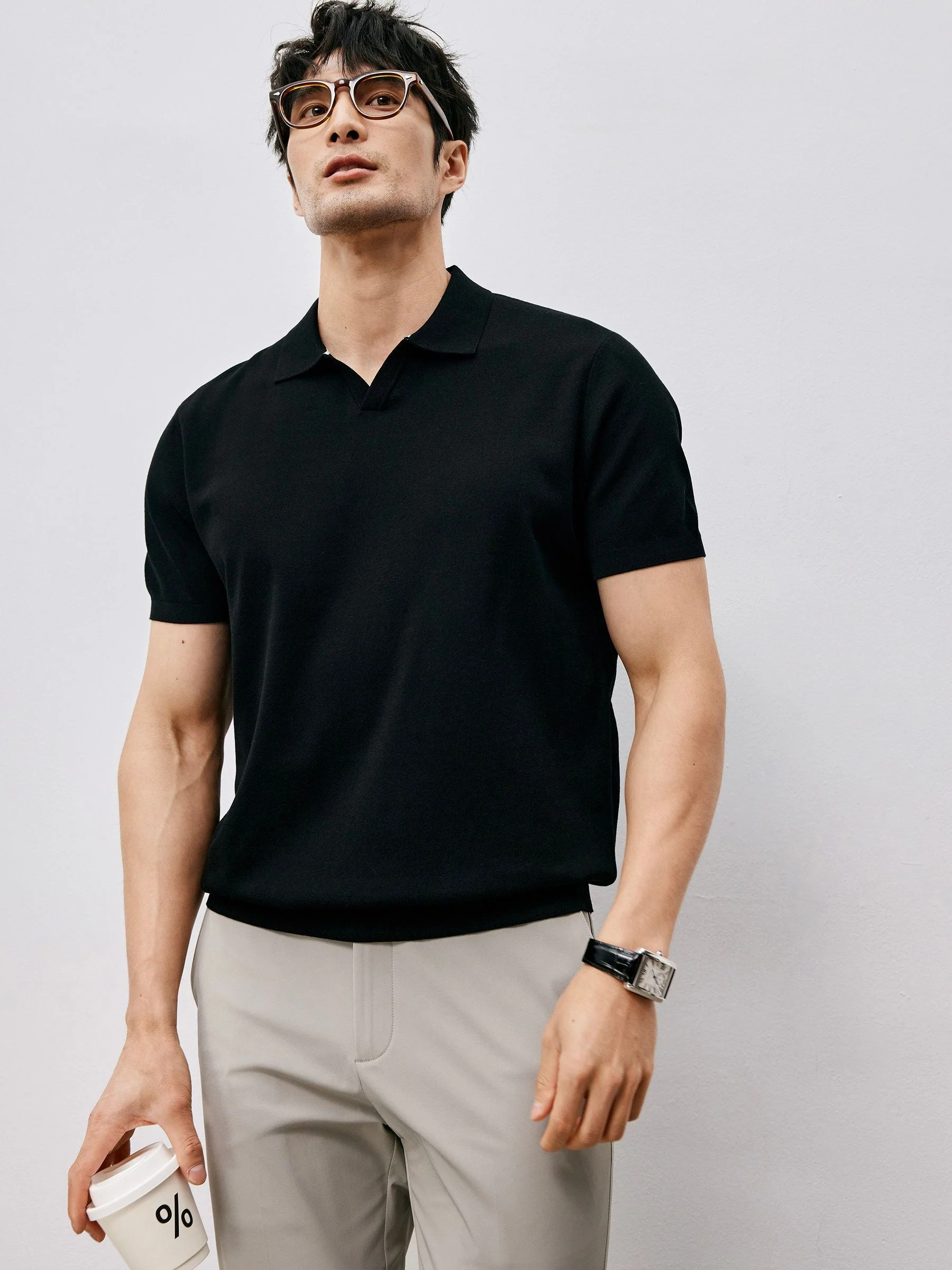 Split-Neck Knit Polo - Image 5