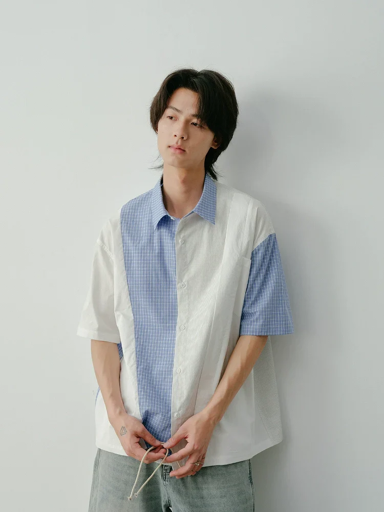 Split-Panel Cotton Shirt