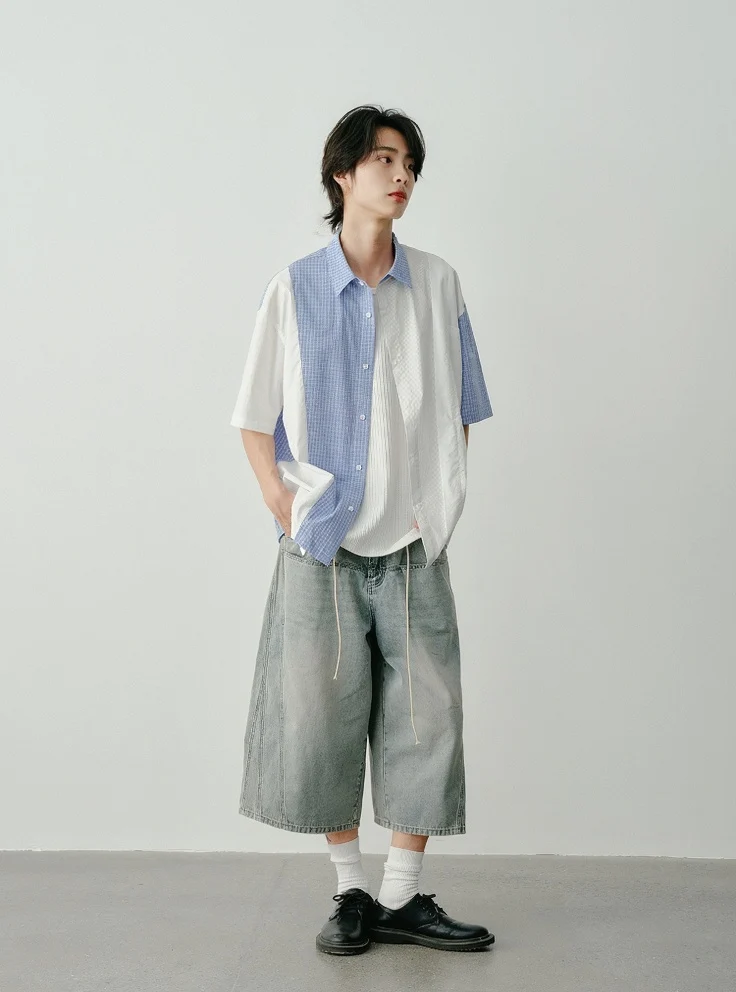 Split-Panel Cotton Shirt - Image 2