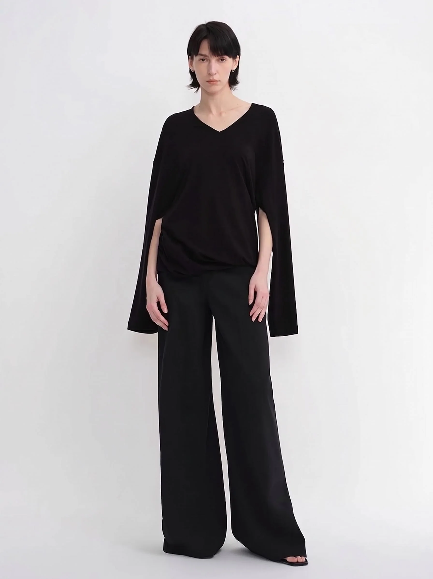 Split-Sleeve V-Neck Top
