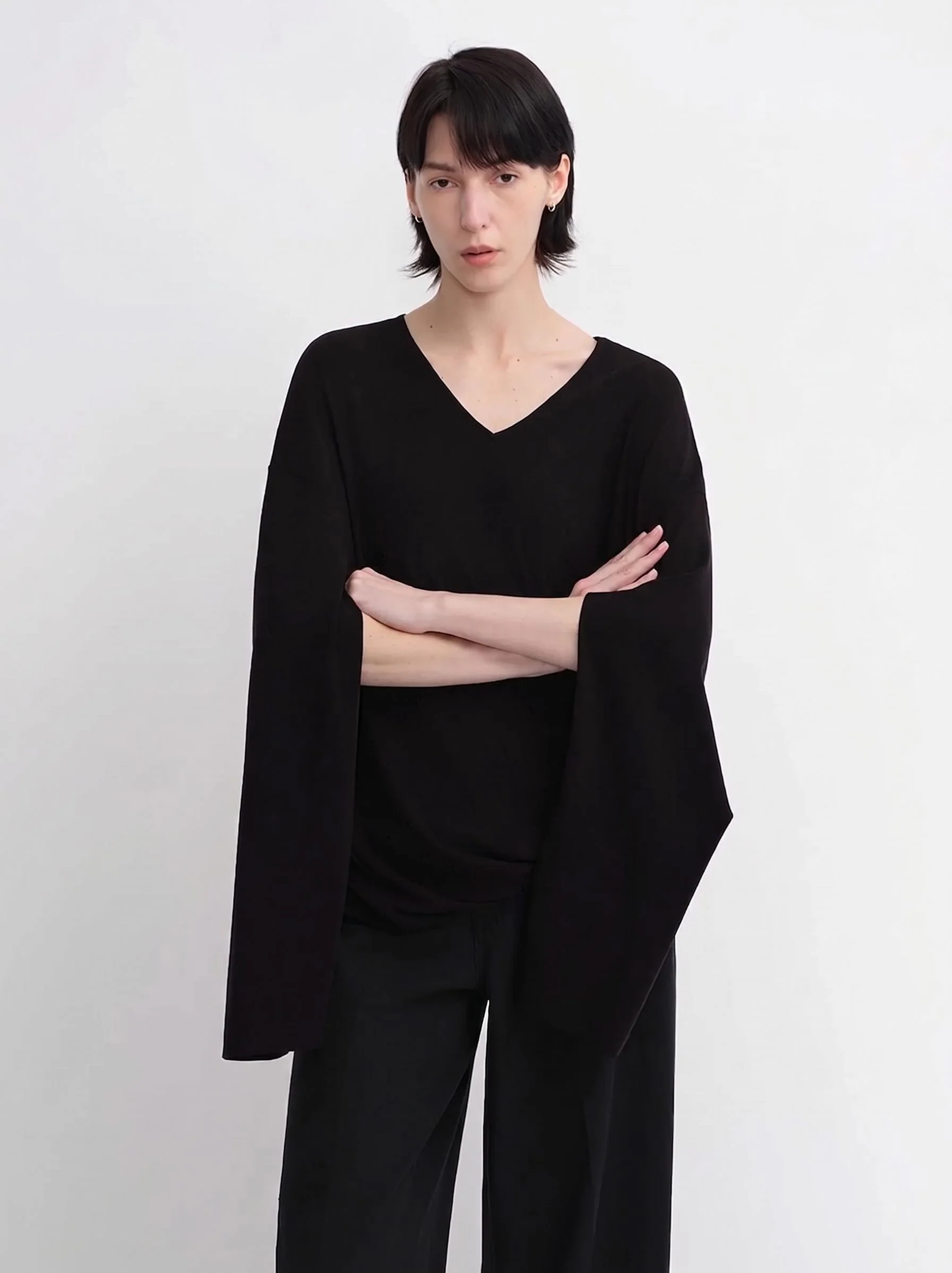 Split-Sleeve V-Neck Top - Image 5