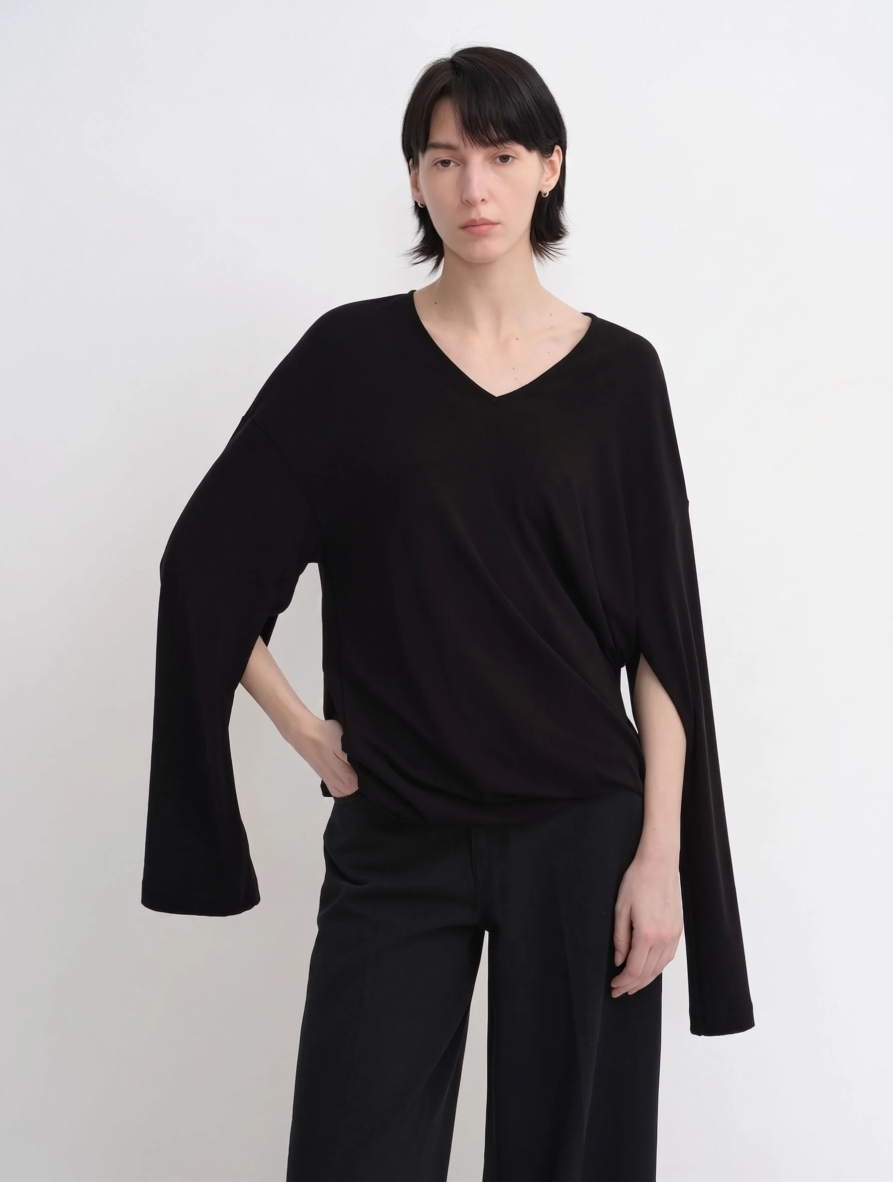 Split-Sleeve V-Neck Top - Image 6