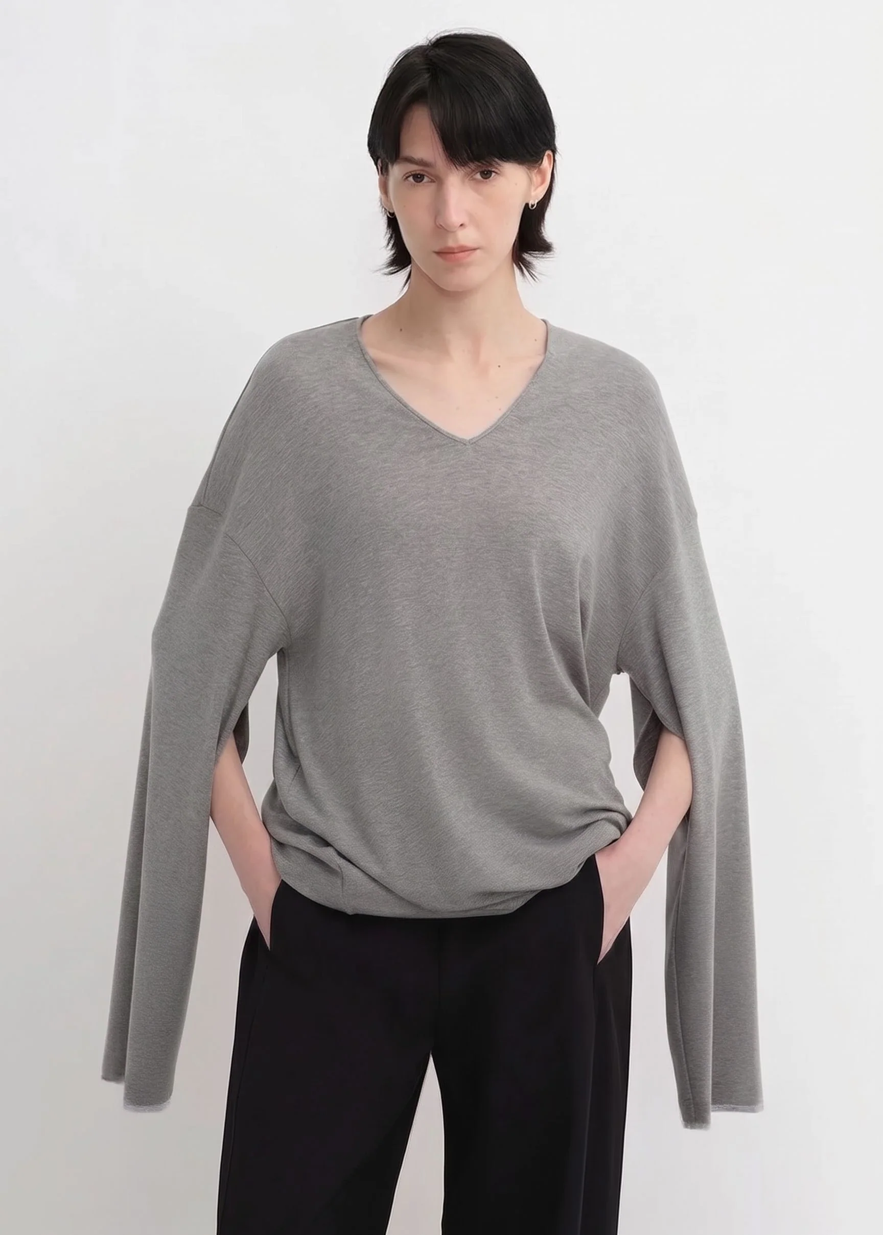 Split-Sleeve V-Neck Top - Image 7