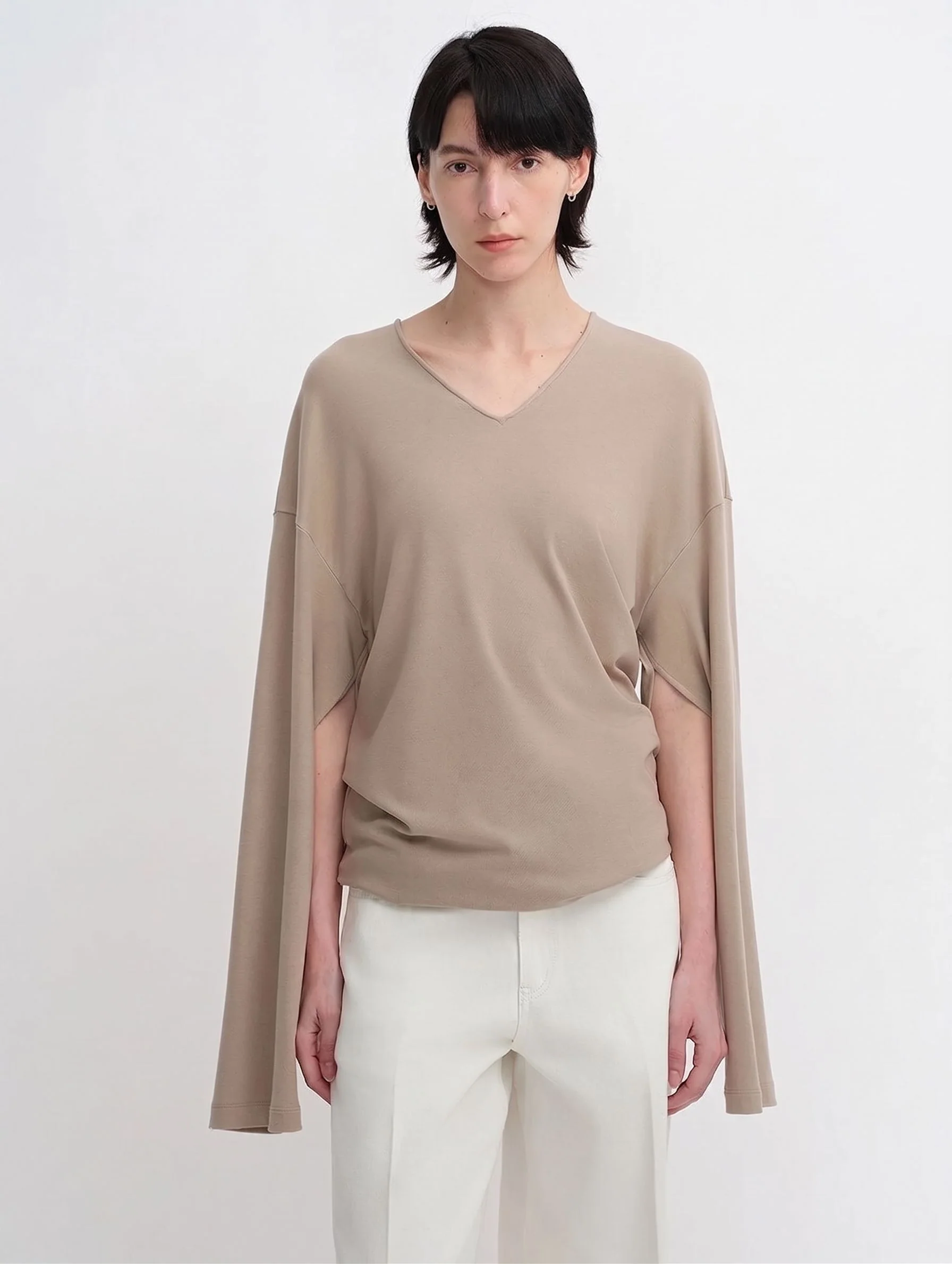 Split-Sleeve V-Neck Top - Image 8