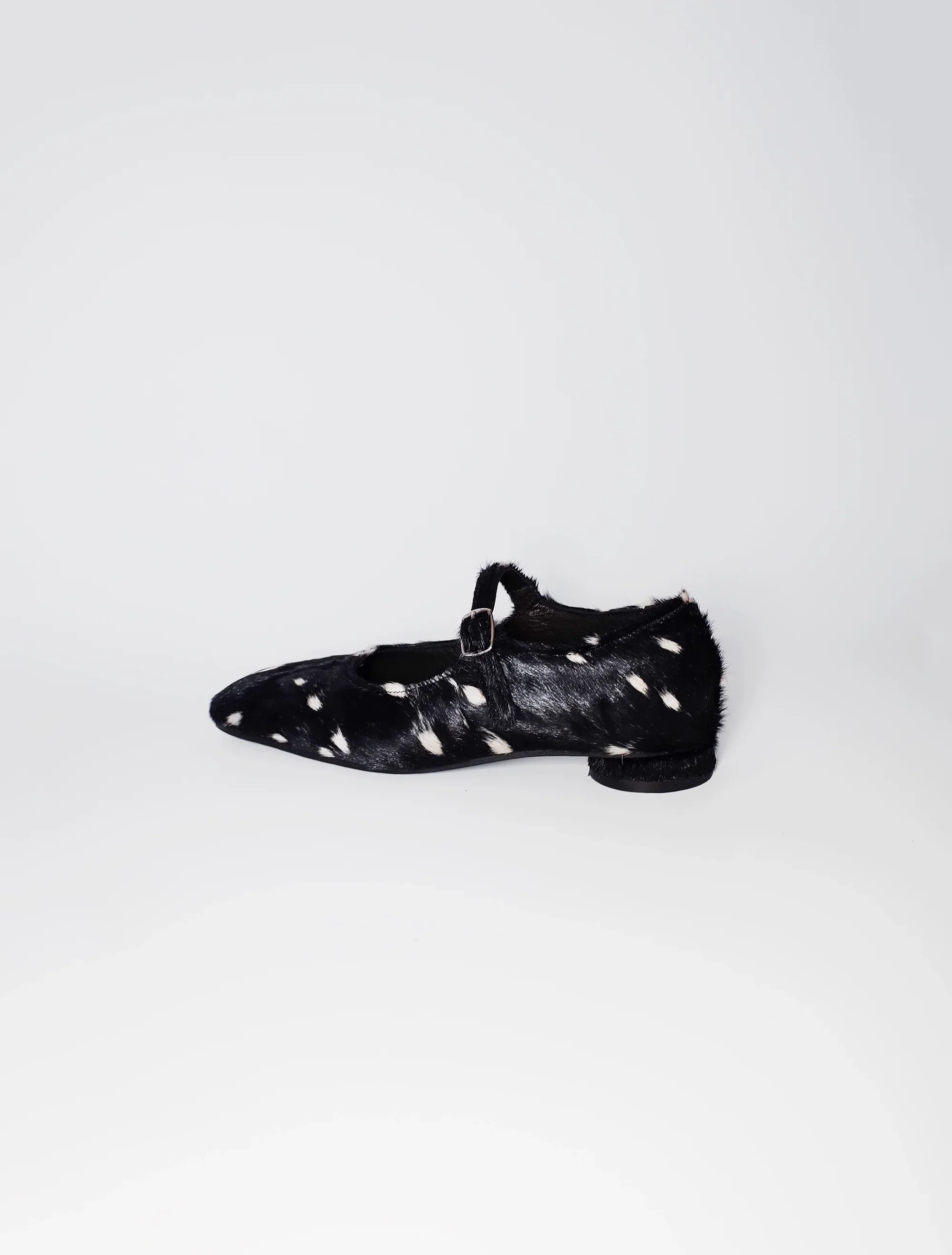 Spotted Horsehair Mary Jane Shoes