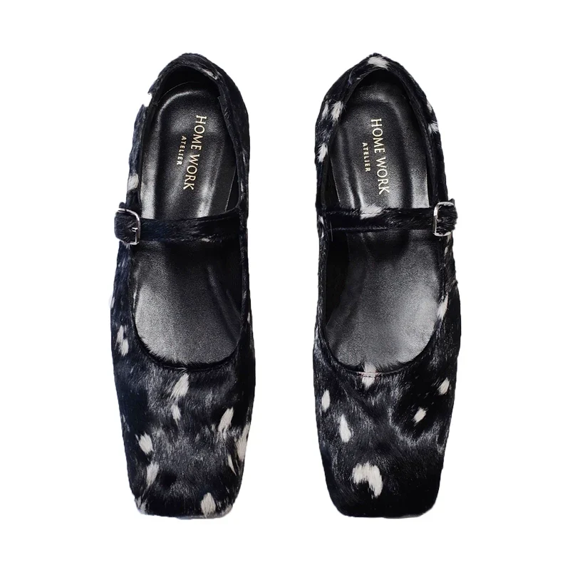 Spotted Horsehair Mary Jane Shoes - Image 4