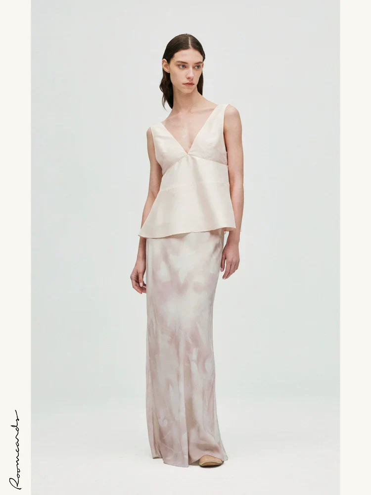Spray-Paint Floral Midi Skirt - Image 3