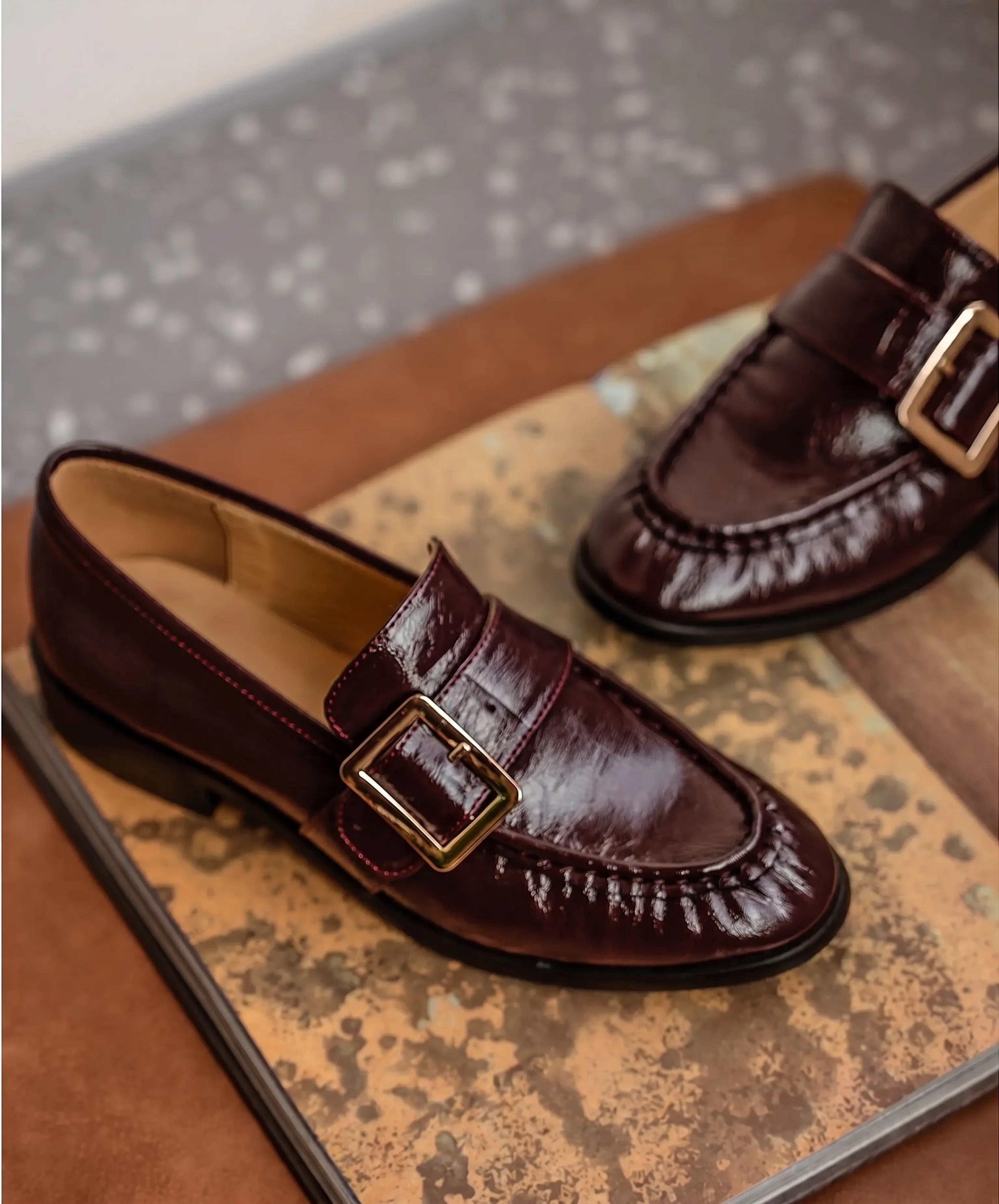 Square-Buckle Leather Loafers - Image 8