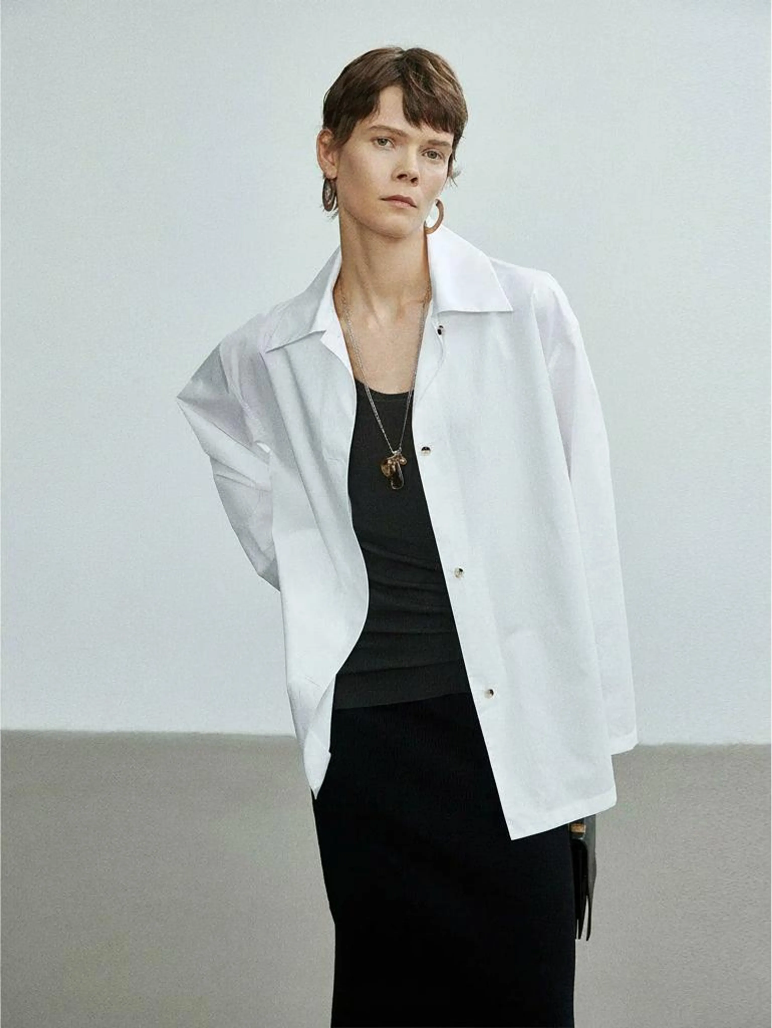 Square Collar Oversized Shirt