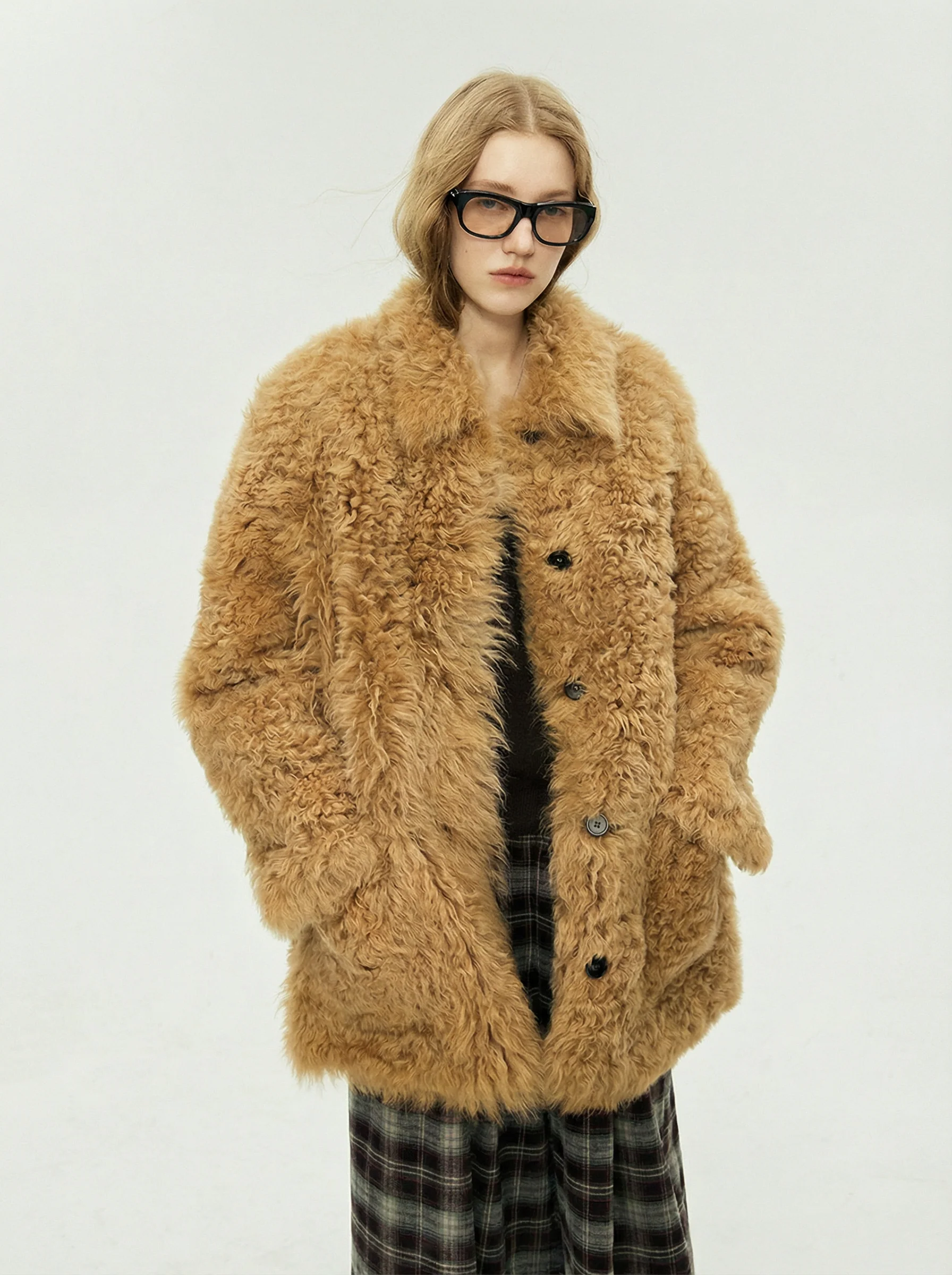 Square Collar Toscana Shearling Coat - Image 4