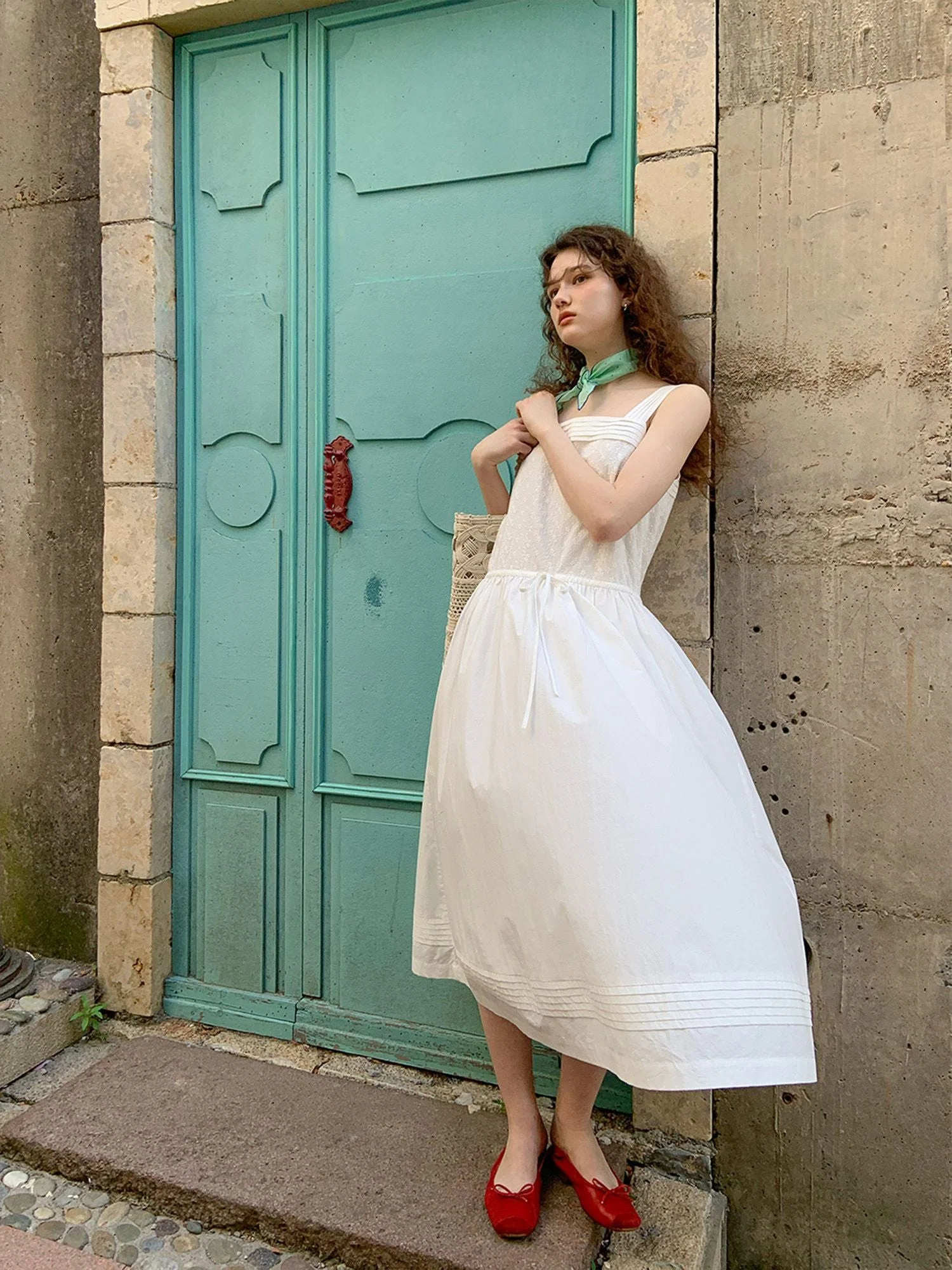 Square-Neck Drawstring Dress - Image 3
