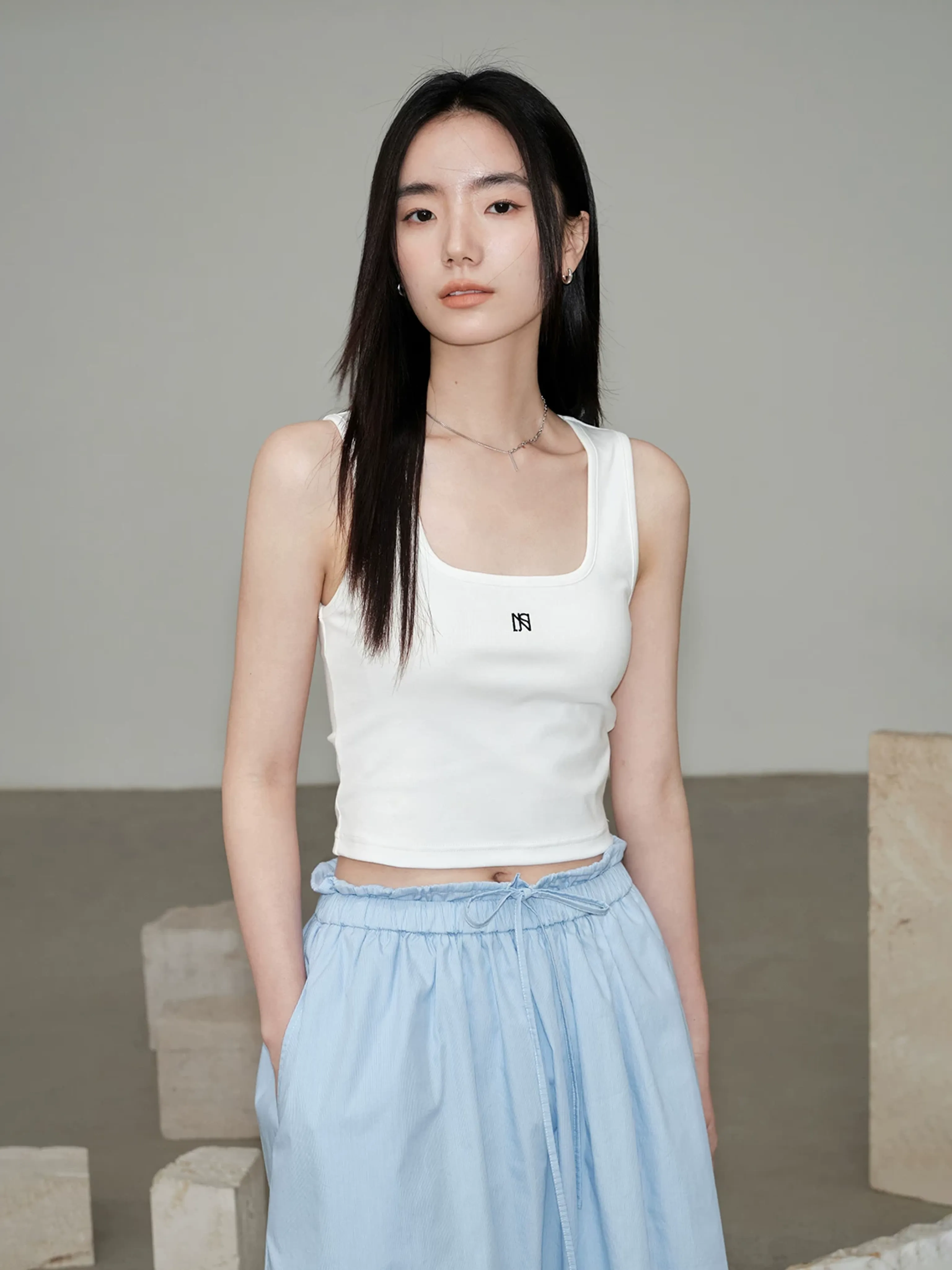 Square Neck Logo Crop Top - Image 7