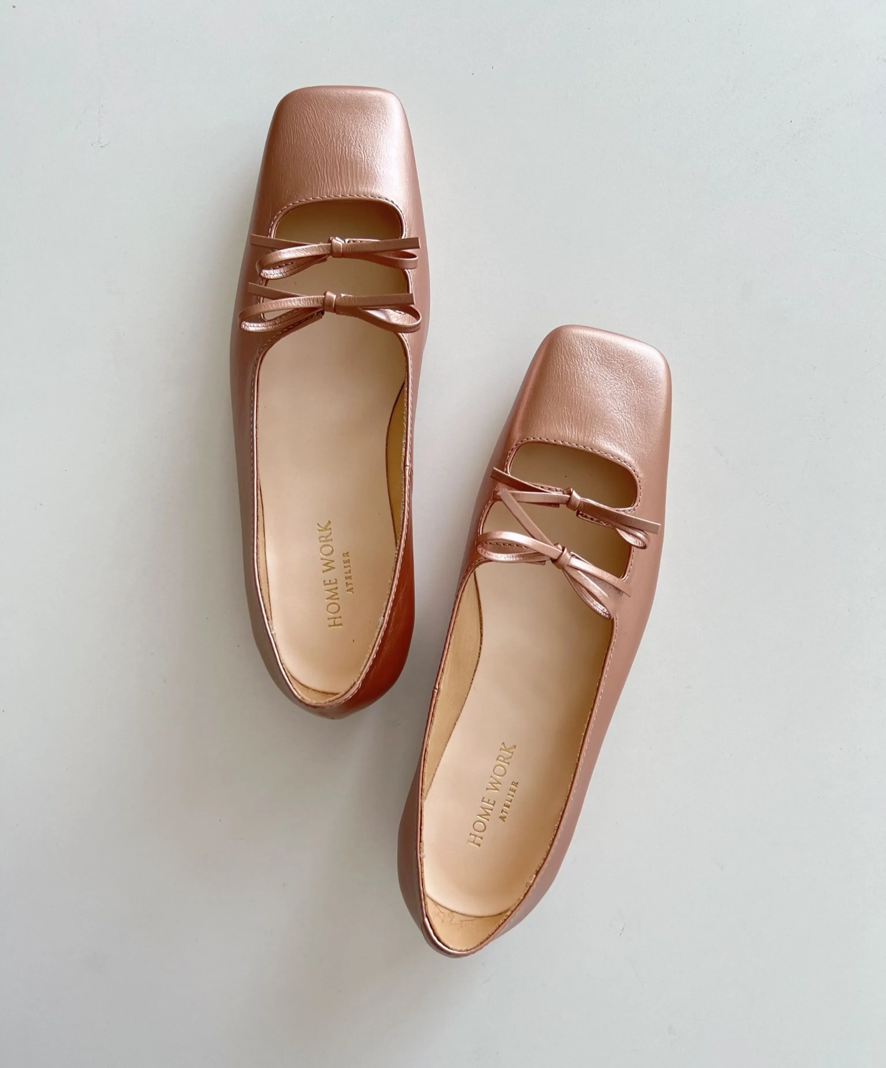 Square-Toe Bow Detail Ballet Flats - Image 2