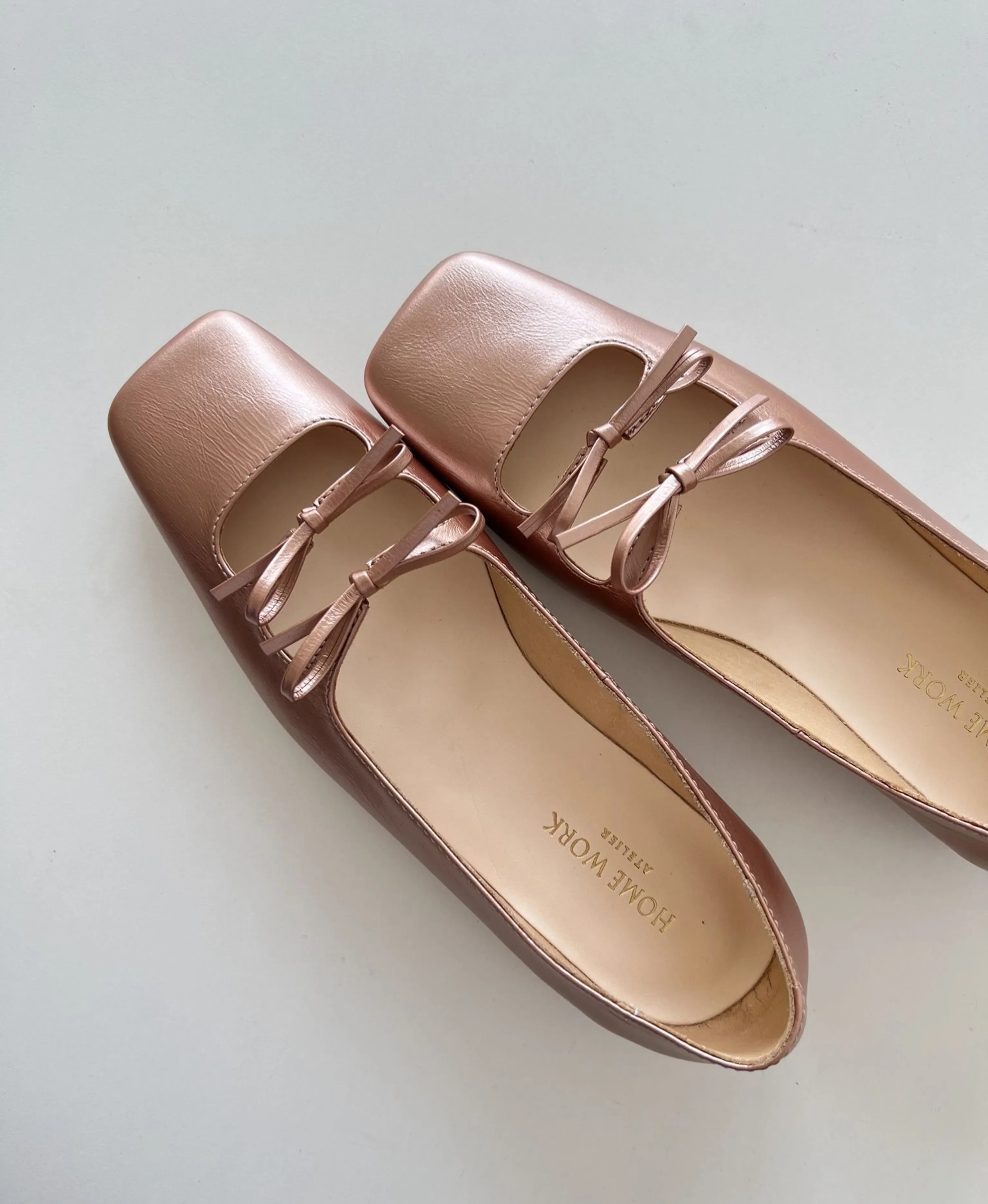 Square-Toe Bow Detail Ballet Flats - Image 3